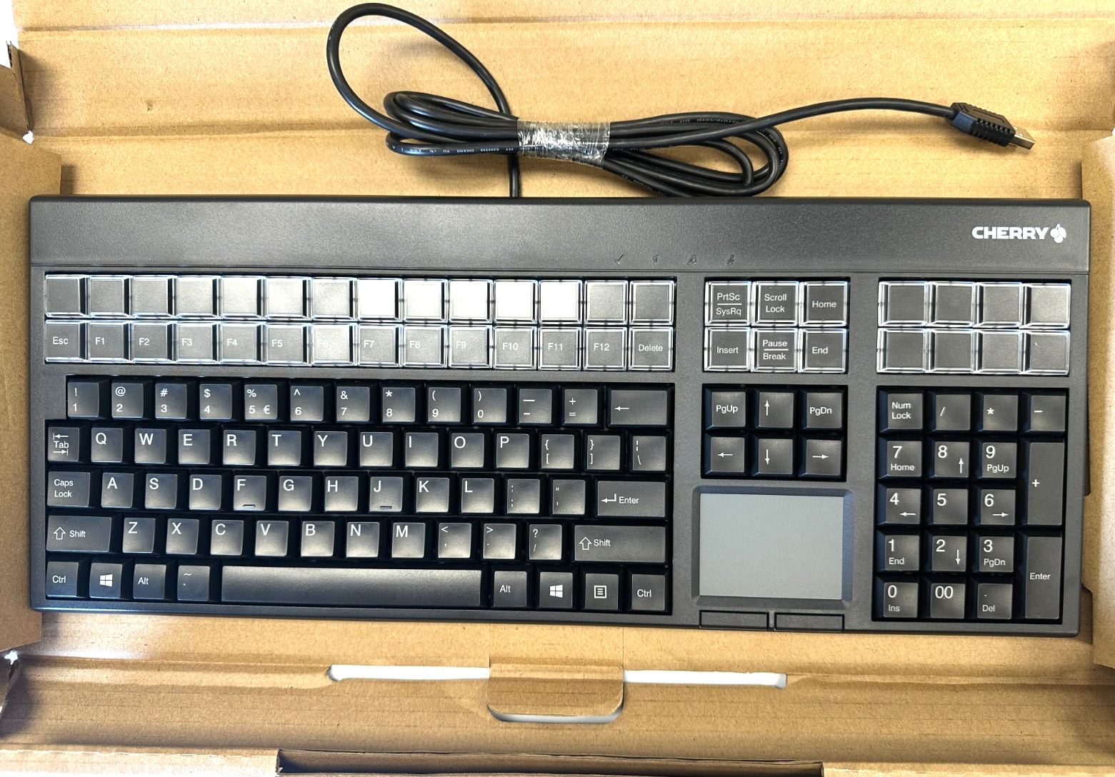 Brand New Cherry G86-71401EUADAA LPOS Wired Programable Keyboard with Touchpad