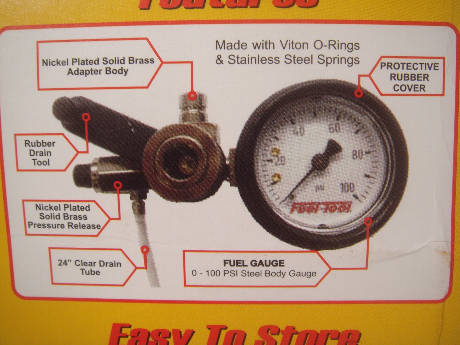 Harley Fuel Pressure Check Gauge Tool For EFI Twin Cam 2001 Up V-Twin 16-0591 Y2