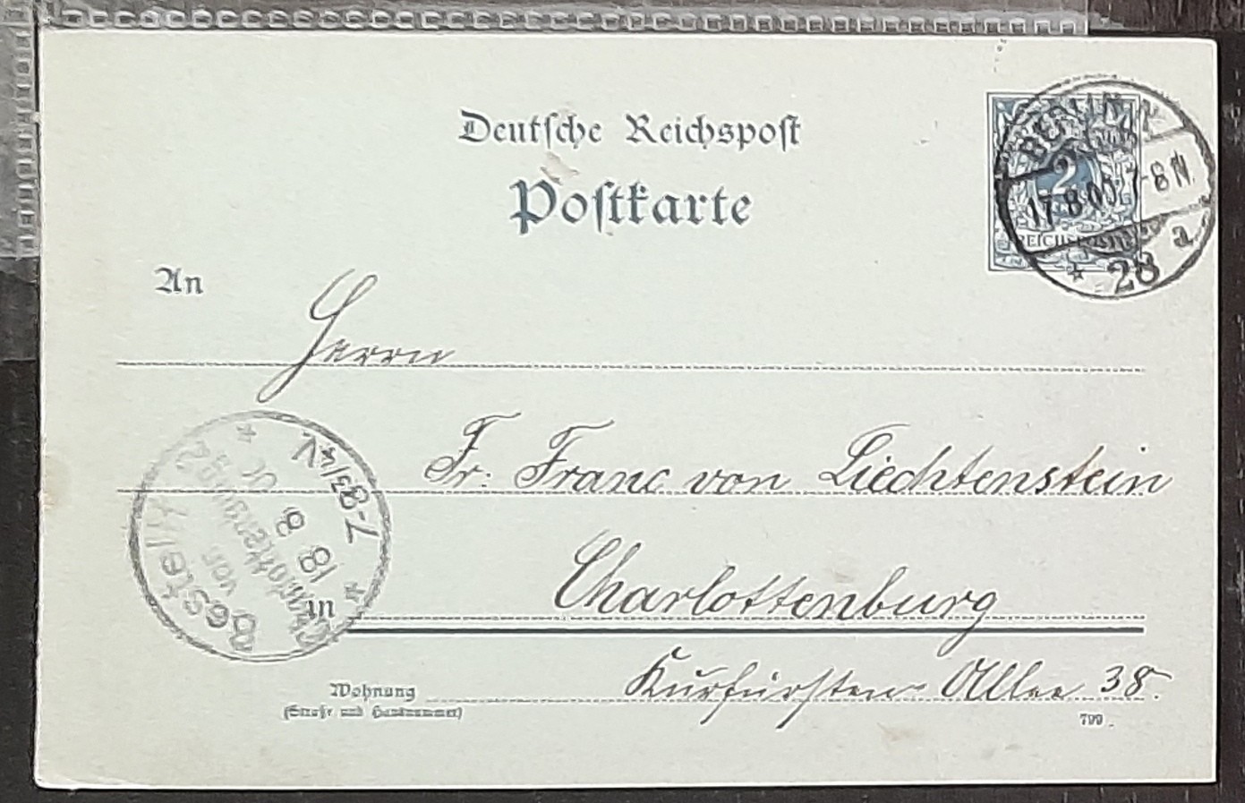 y(GER-857) GERMANY 1900 REICHPOST 2pf postal postcard used (3) different cards