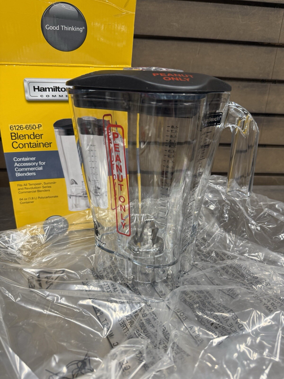 Hamilton Beach 6126-650-P PEANUTS ONLY Blender Container Assembly 64oz NEW