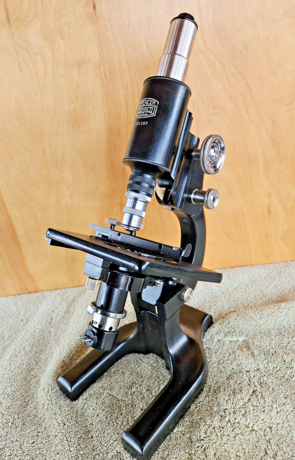 Spencer Lens Co Dedicated Darkfield Microscope Serial No 151187 Rhodium Plated!