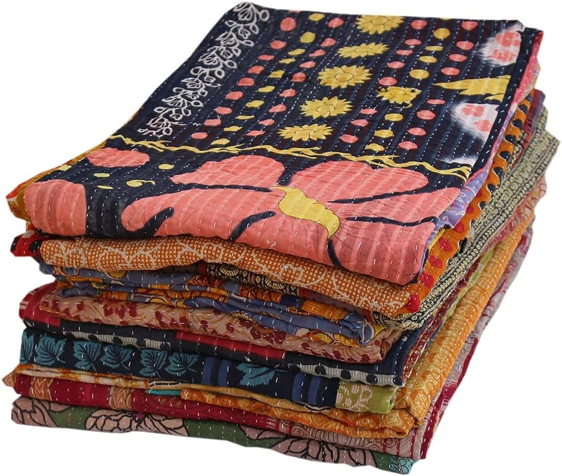 Royal Craft Wholesale Lot of Indian Vintage Kantha Quilt Handmade Throw Reversib