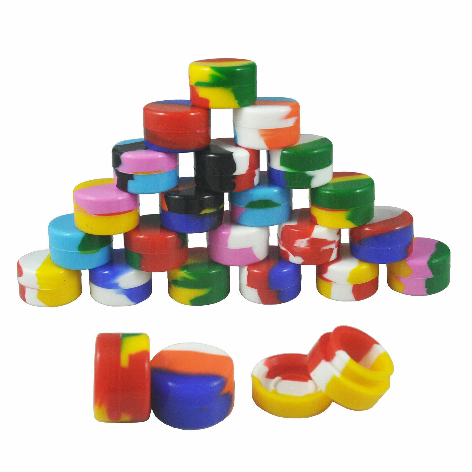 5ml Silicone Container Mixed Color Case 10pcs Food Storage Non-Stick Round Jar