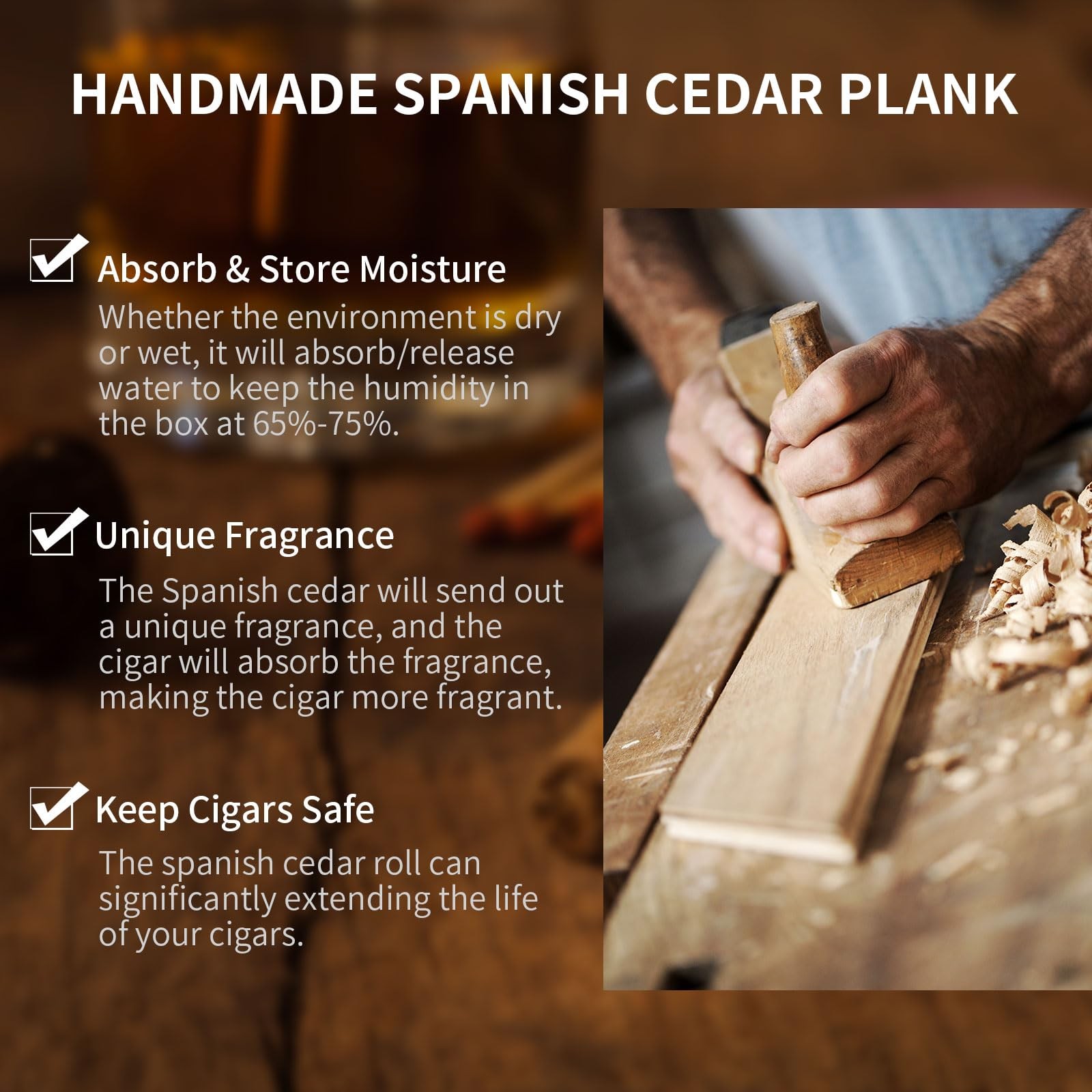 Cigar Humidor Clear Acrylic Spanish Cedar S (Holds 20-30 Cigars)