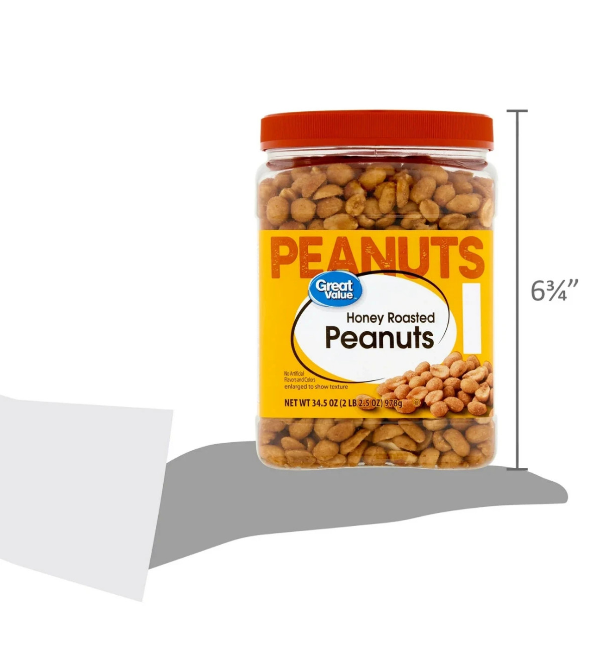 Great Value Honey Roasted Peanuts, 34.5 oz