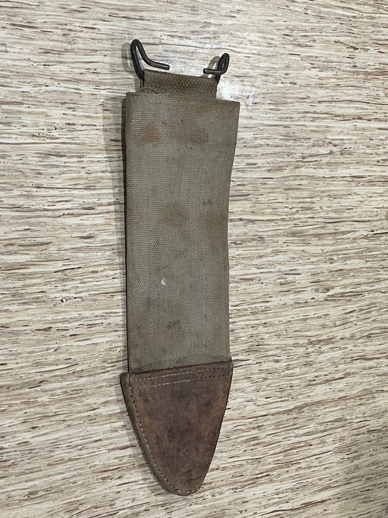 WWI M1917 Bolo Knife Scabbard US USGI sheath 1918 A-K-CO Canvas Leather R.H.S.