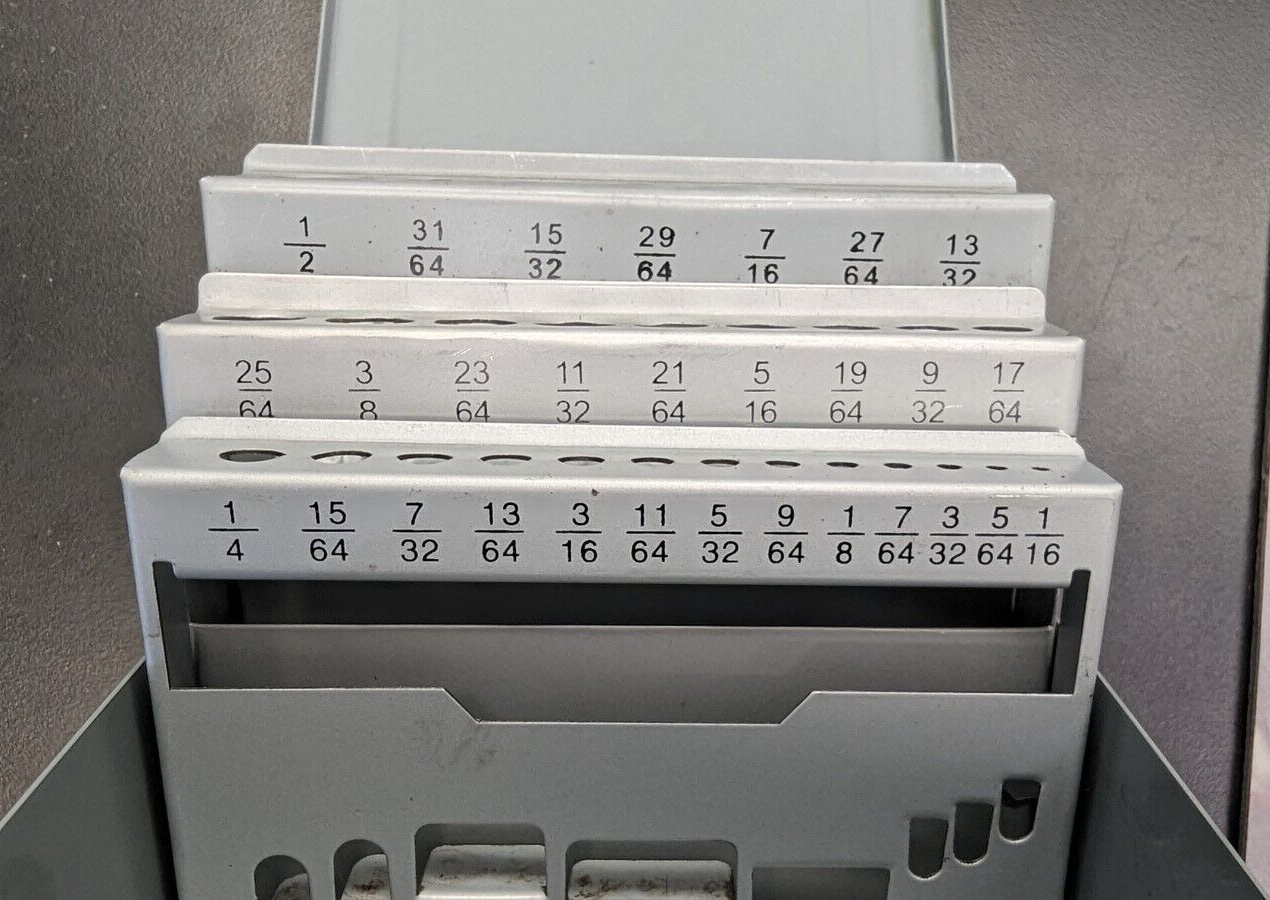 NEW 29pc Metal Drill Index Empty Box-1/16" to 1/2” X 64TH Jobber- Free Shipping
