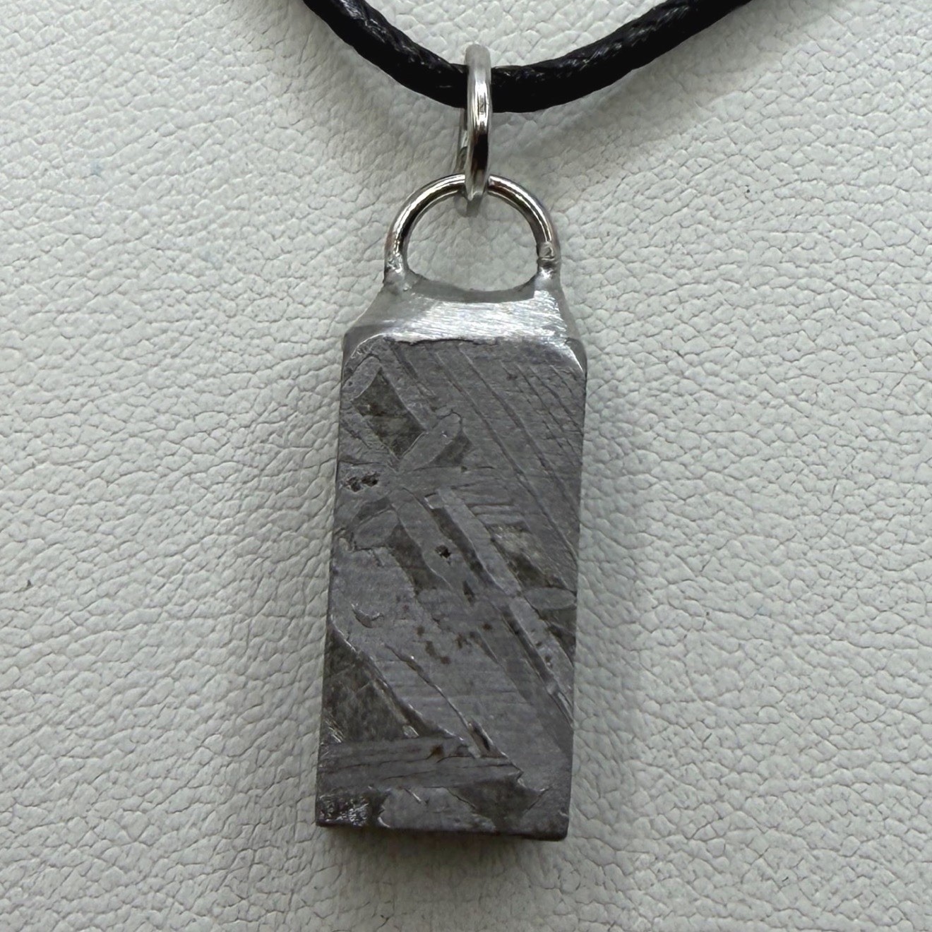 Aletai Meteorite Pendant, Space Jewelry, Etched Iron Widmanstätten 10.10g