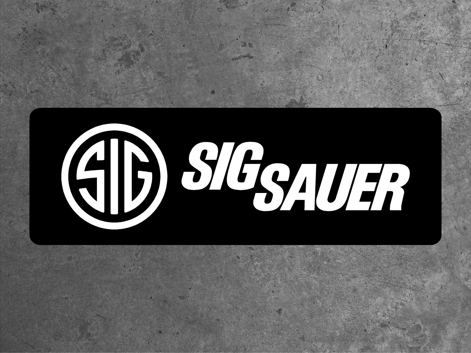 SIG SAUER 12in x 36in Aluminum Sign - Mancave Gun Room Firearms Wall Art