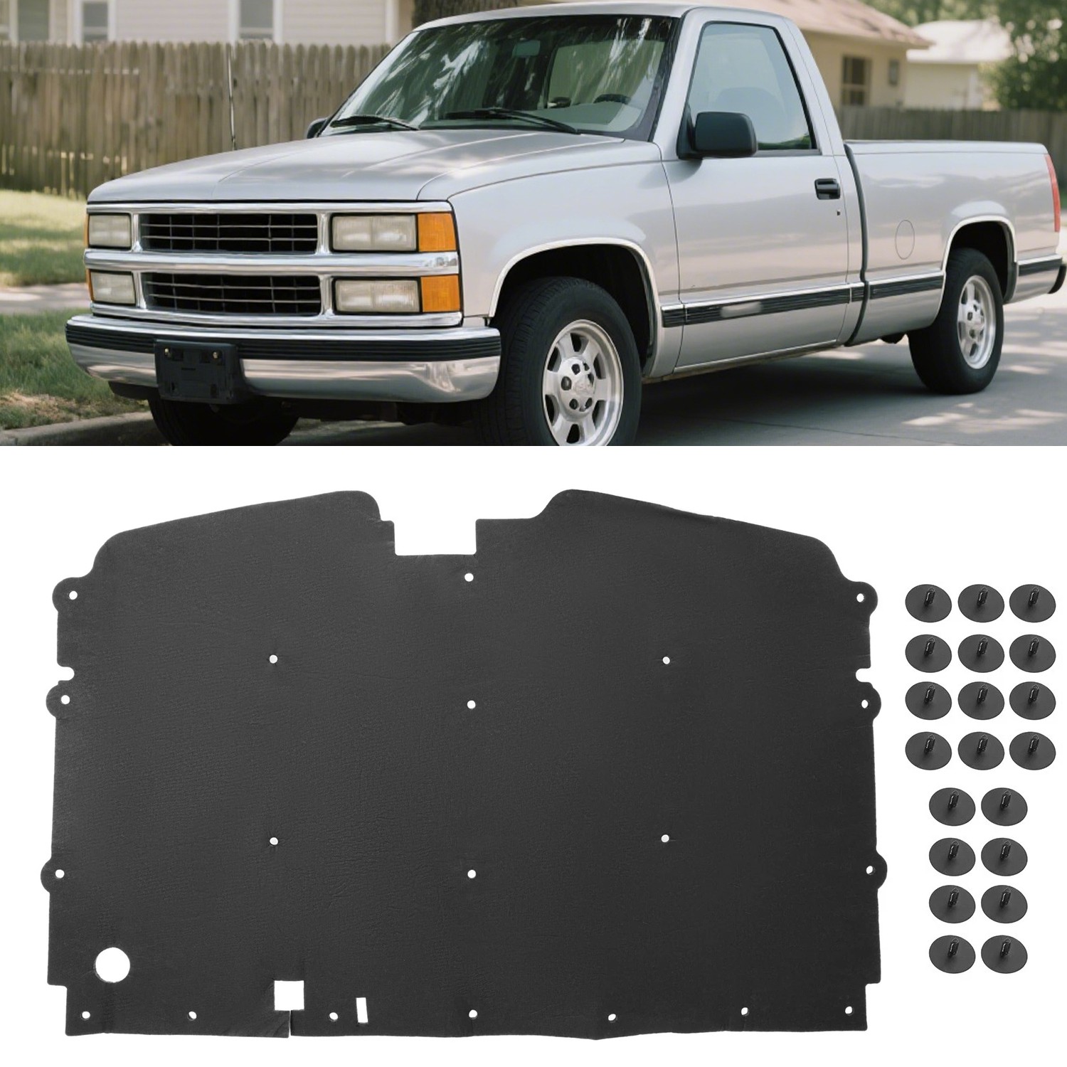 For 1988-98 Chevy GMC C1500 C2500 C3500 K2500 Tahoe Suburban Hood Insulation Pad