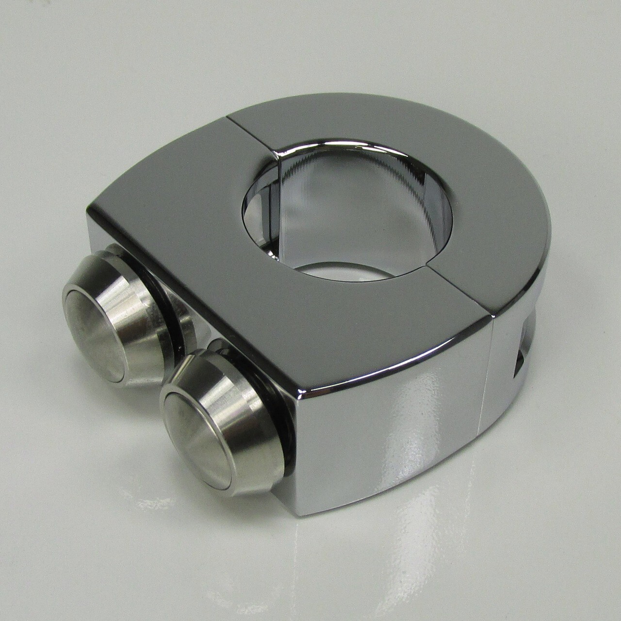 Billet Alum. 2-Button, Chrome Switch Block for 1" Handlebars Custom Chopper Cafe