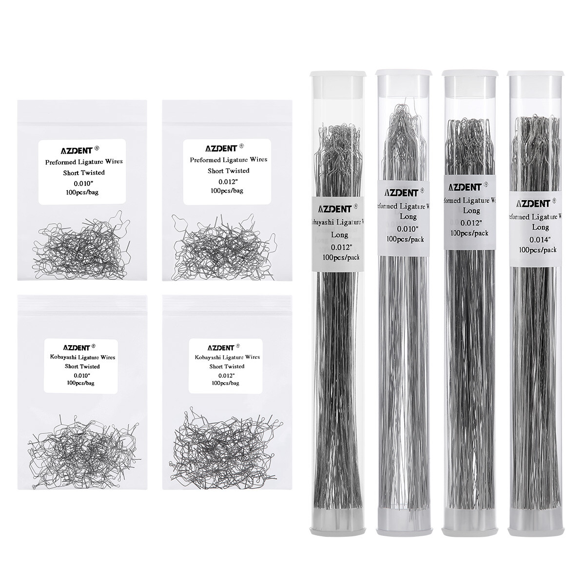 Dental Orthodontic Wire Preformed Ligature Ties Long Short Twist Kobayashi