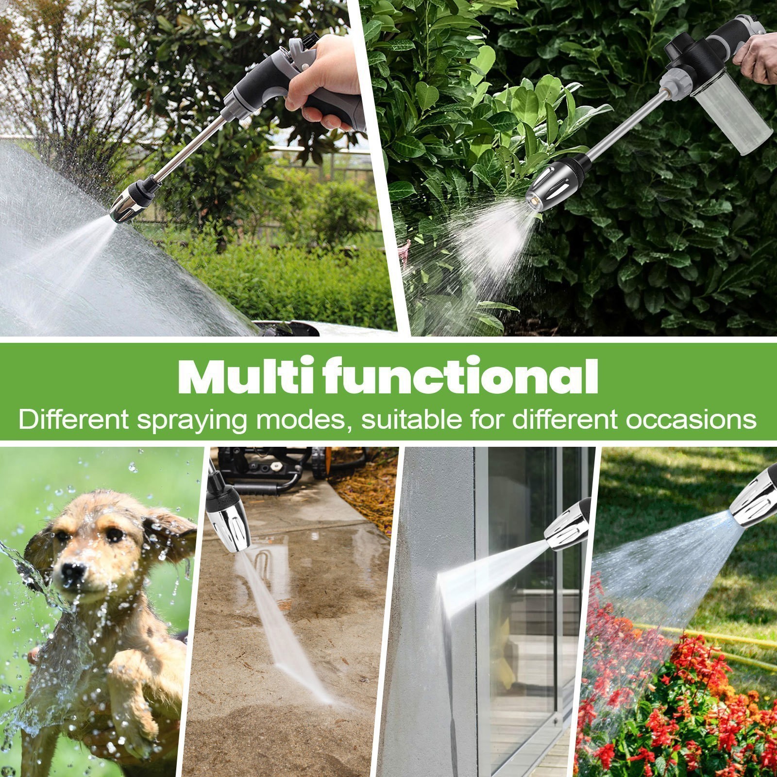 Car Wash Foam Gun High Pressure Water Garden Hose Nozzle Soap Foam Sprayer BK/OR