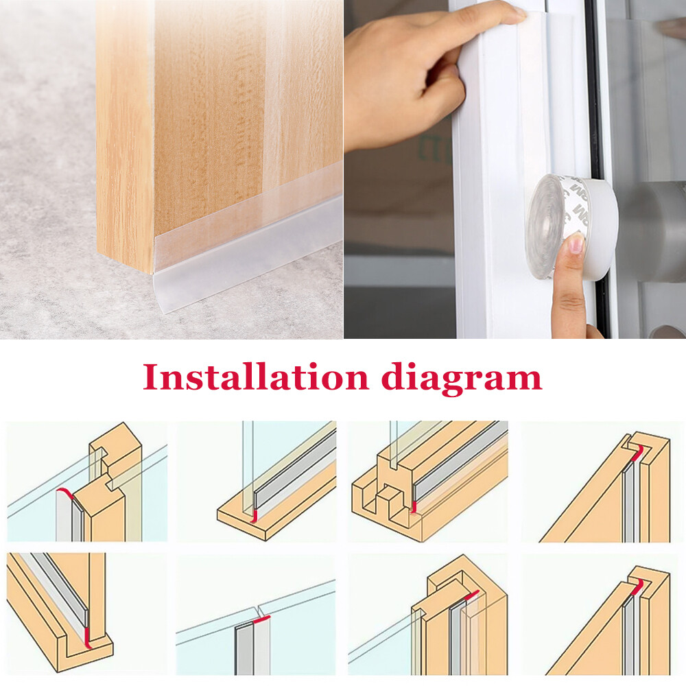 16.4Ft Silicone Seal Strip Door Weather Stripping Sealing Tape for Draft Stopper