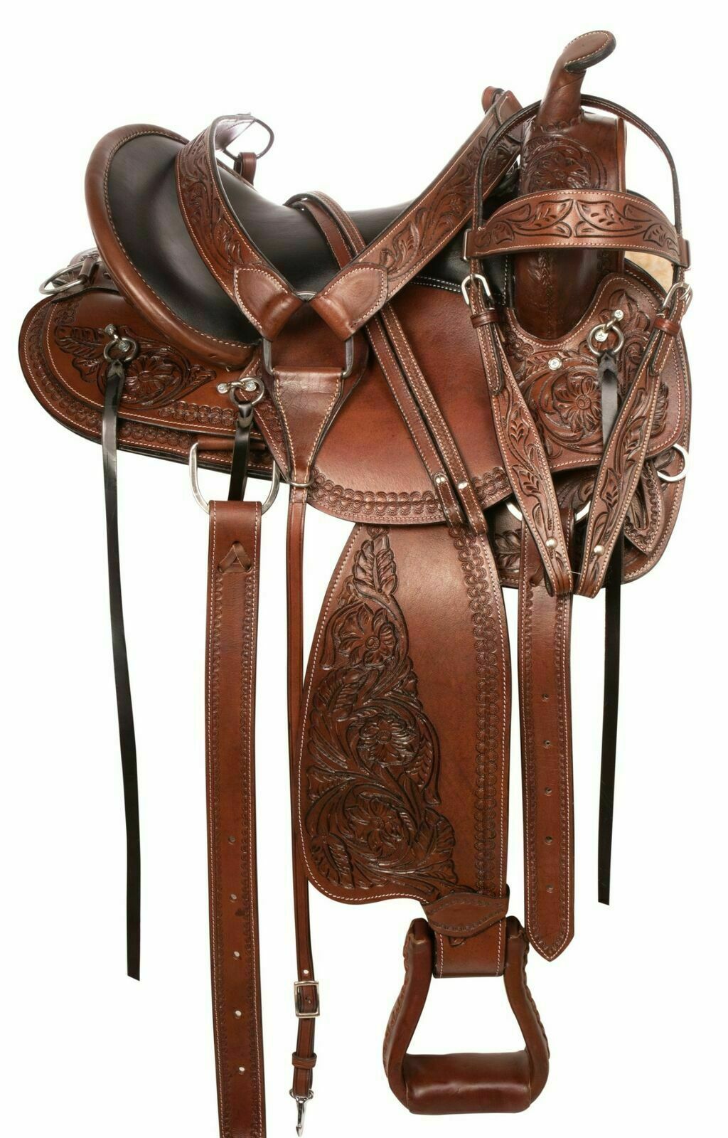 New Horse Saddle Western Trail Gaited Endurance Leather Tack .