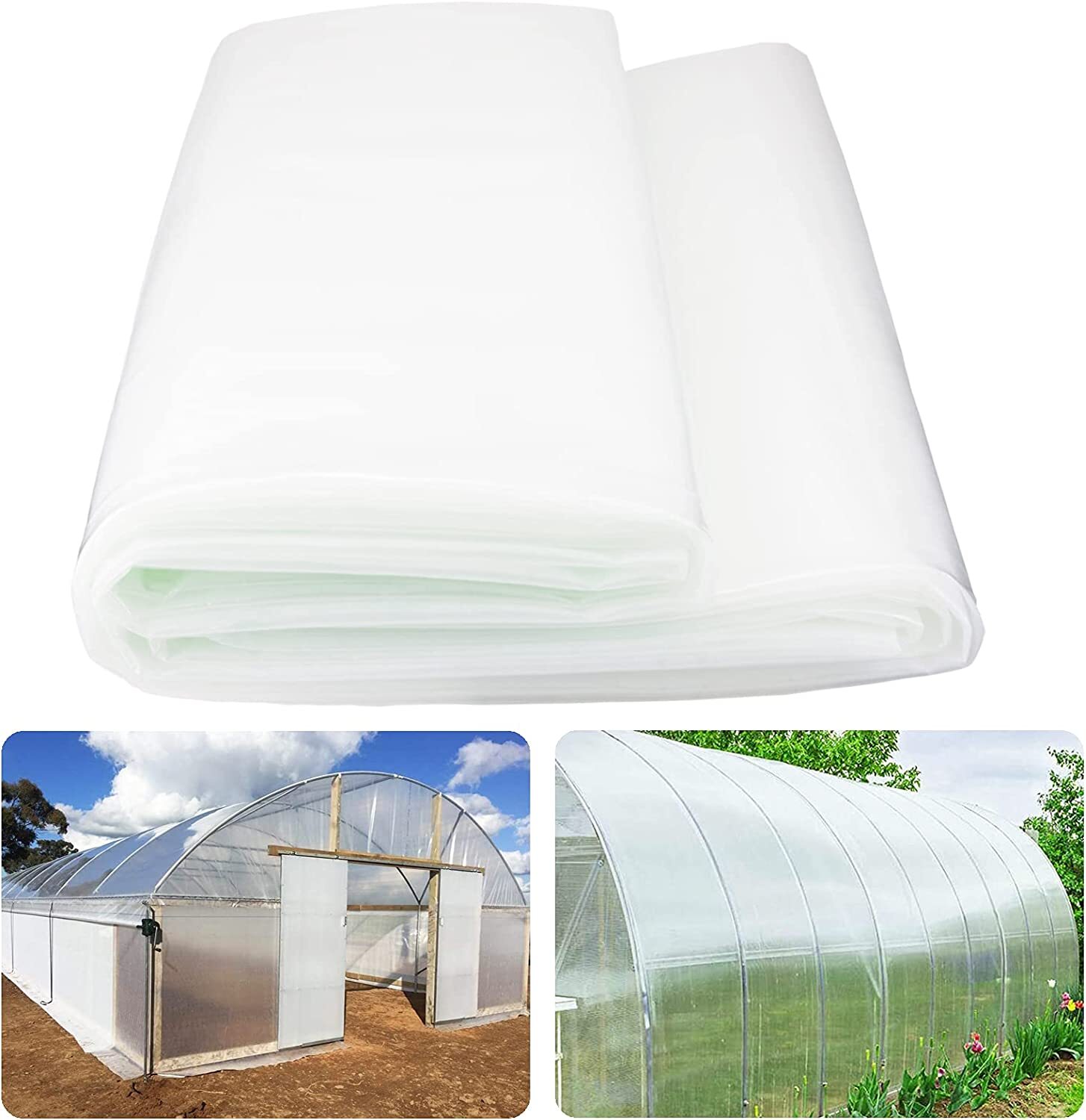 Greenhouse Plastic 6 mil Clear 5 Year Poly Film 13-30ft Width x Various Length