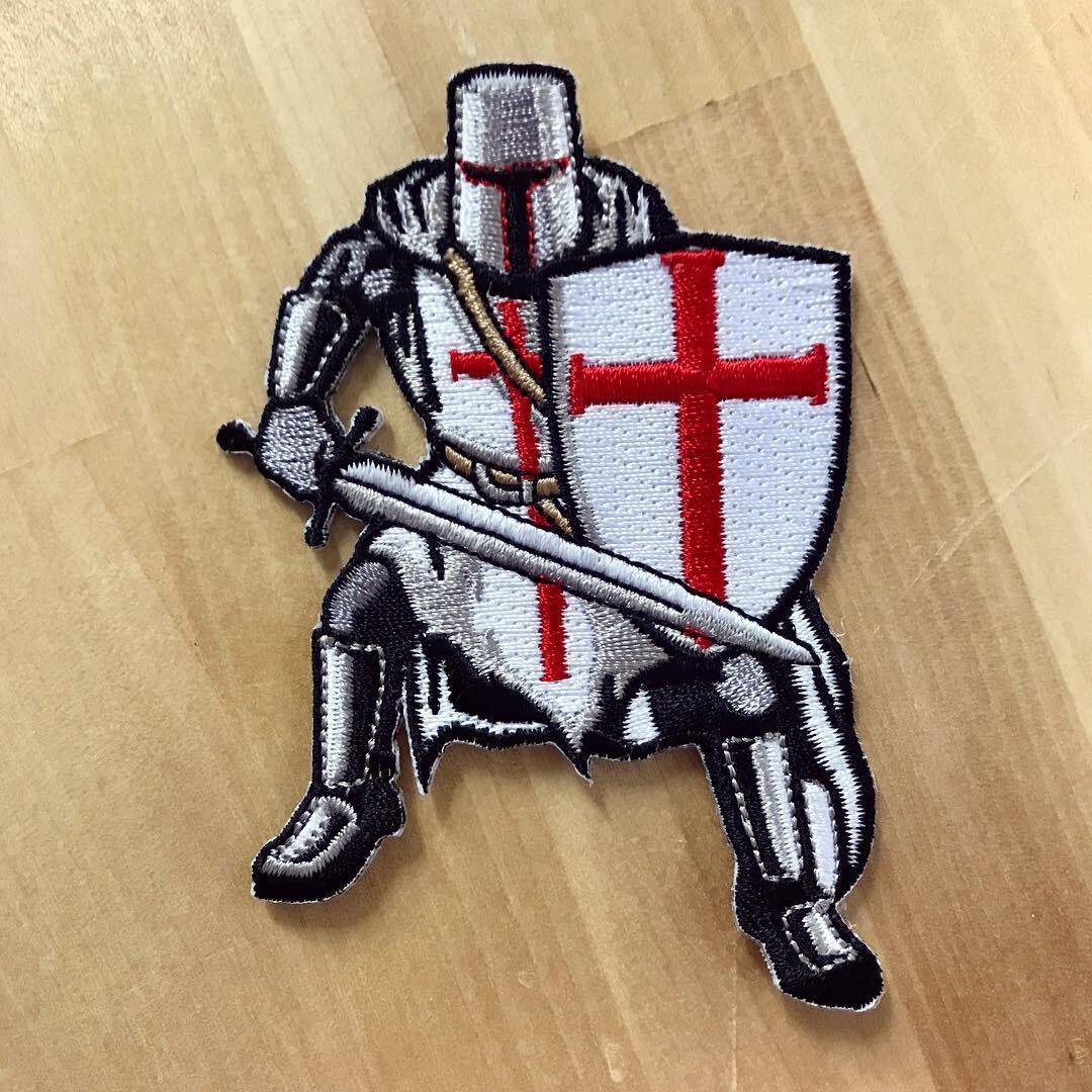 KNIGHTS TEMPLAR ARMOR iron-on PATCH embroidered CRUSADES RELIGIOUS MILITARY