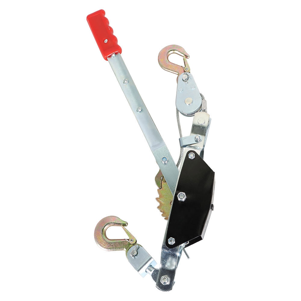 2 Ton 4000LBS Power Puller Hand Winch Steel Cable Come Along Tighter w/ 2 Hooks