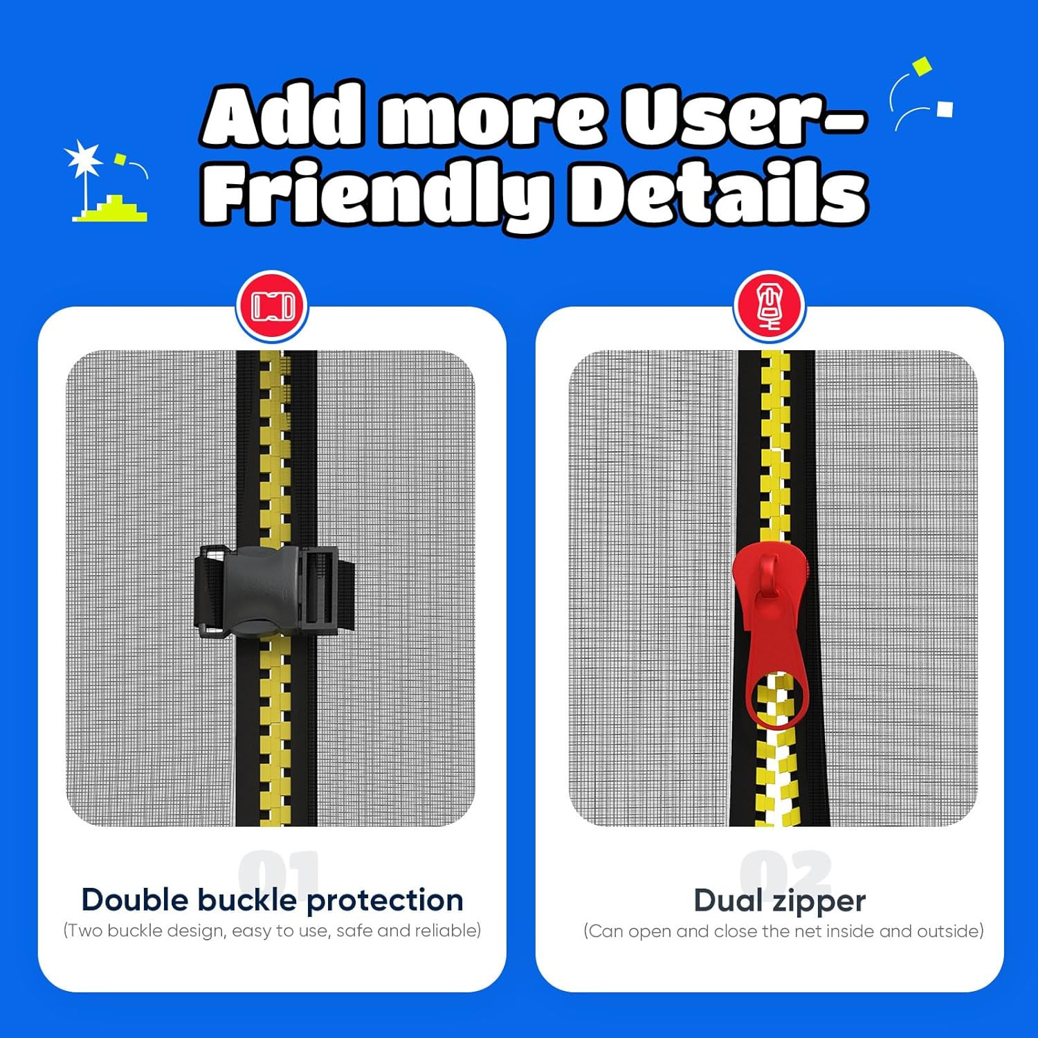 ORCC Trampoline 8FT 10FT 12FT 14FT, Outdoor Tramp with Enclosure Net, 410LBS Yar