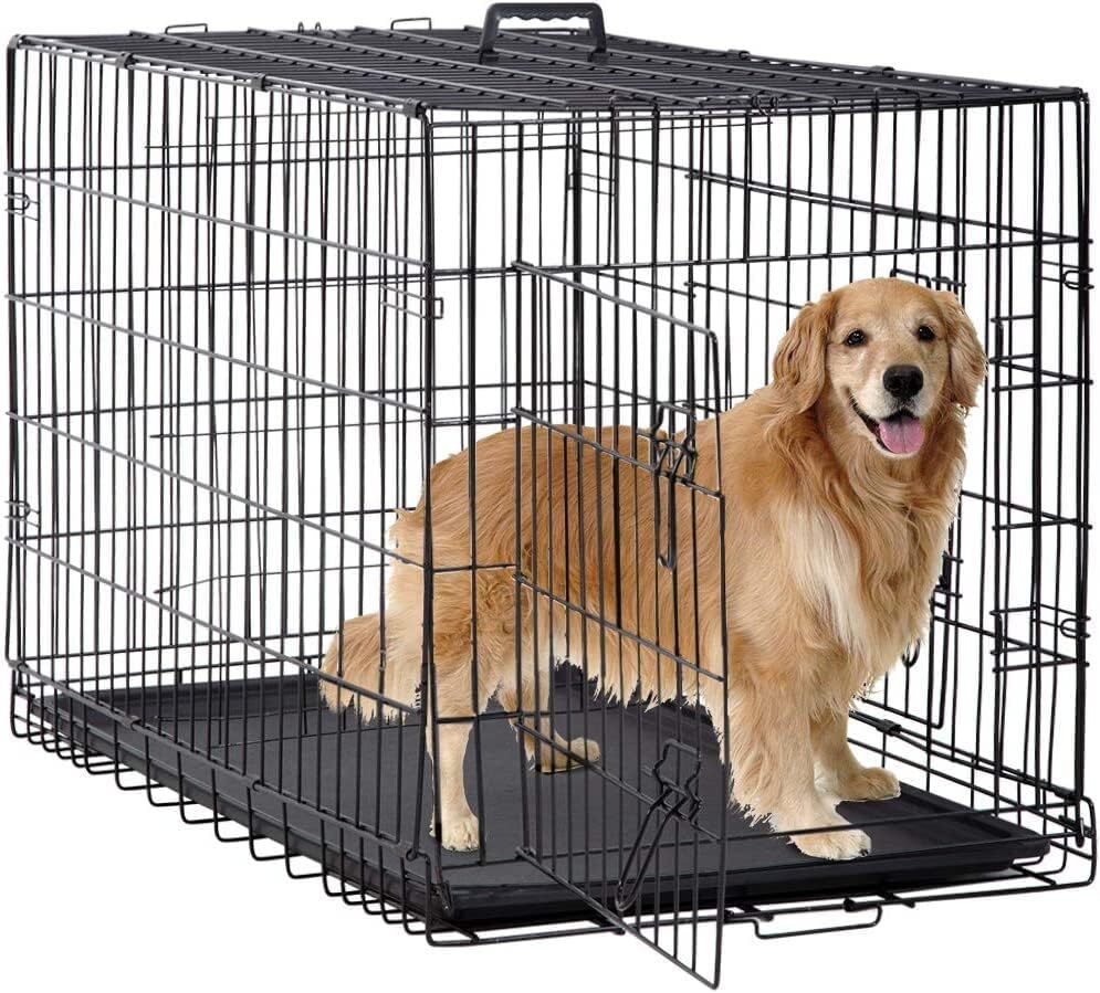 24,30,36,42,48" Dog Crates for Large Dogs Folding Mental Wire Crates Dog Kennels