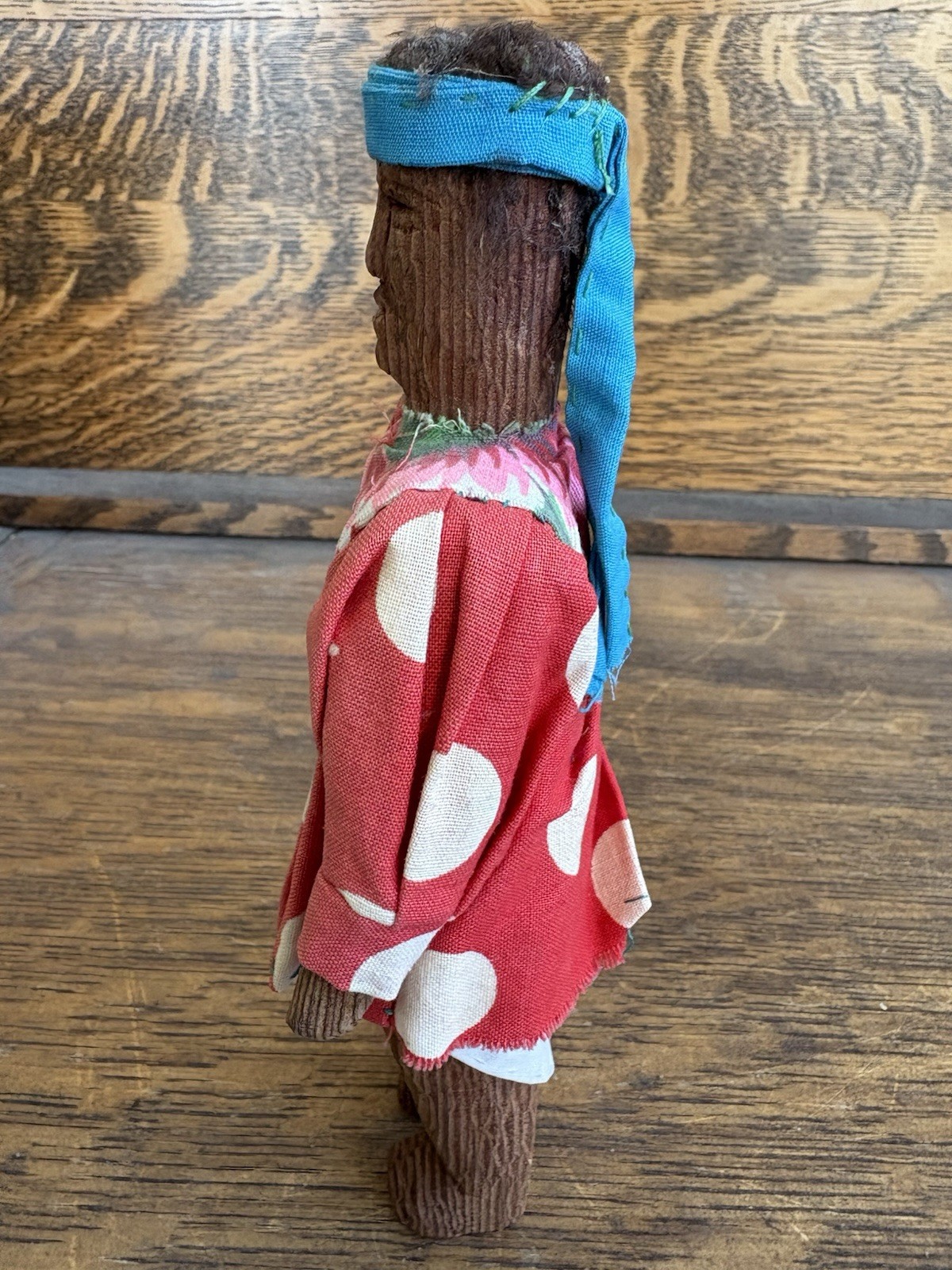 Vintage Old Tarahumara Indian Wood Hand Sewn Indian Doll Folk Art