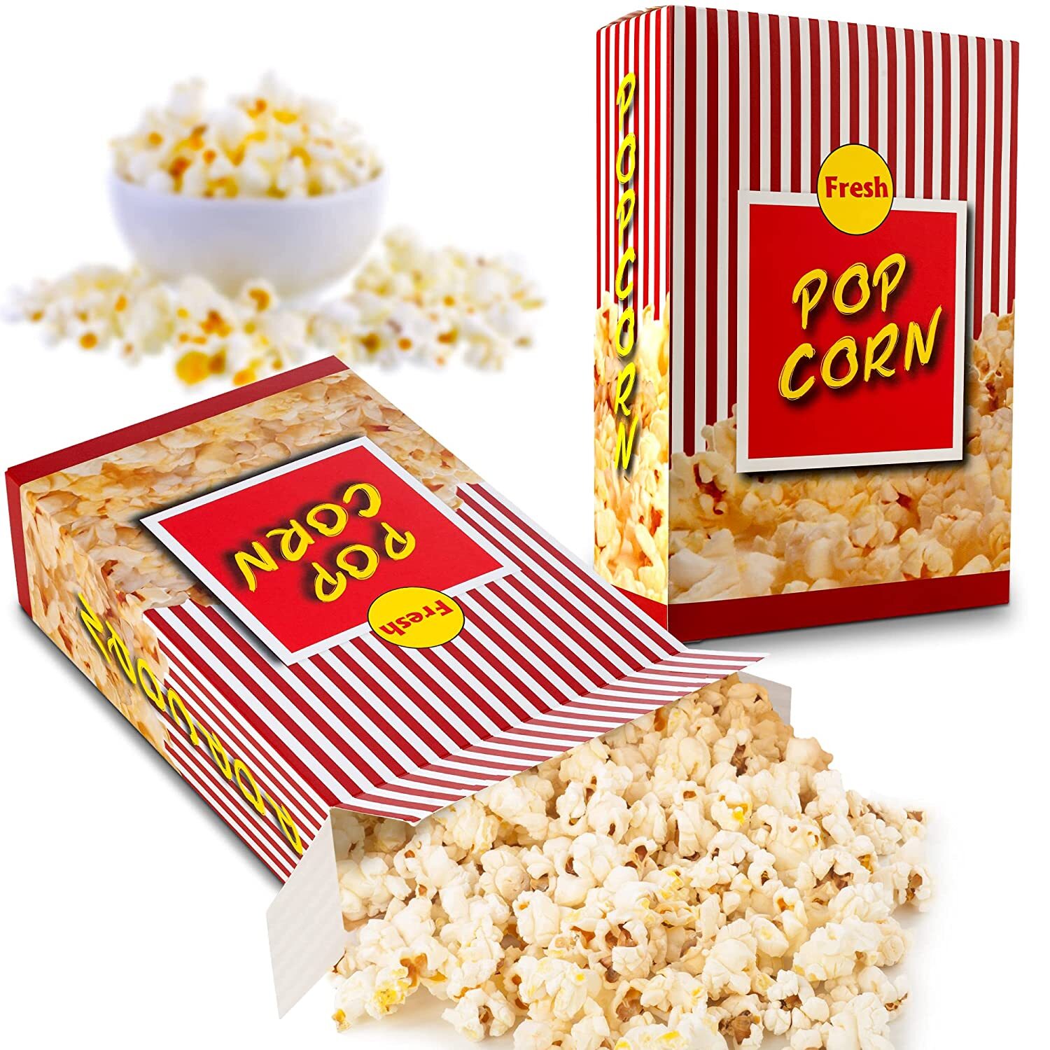 MT Products Popcorn Boxes for Party 1.8 oz - Popcorn Buckets #3.5 - Pack of 25