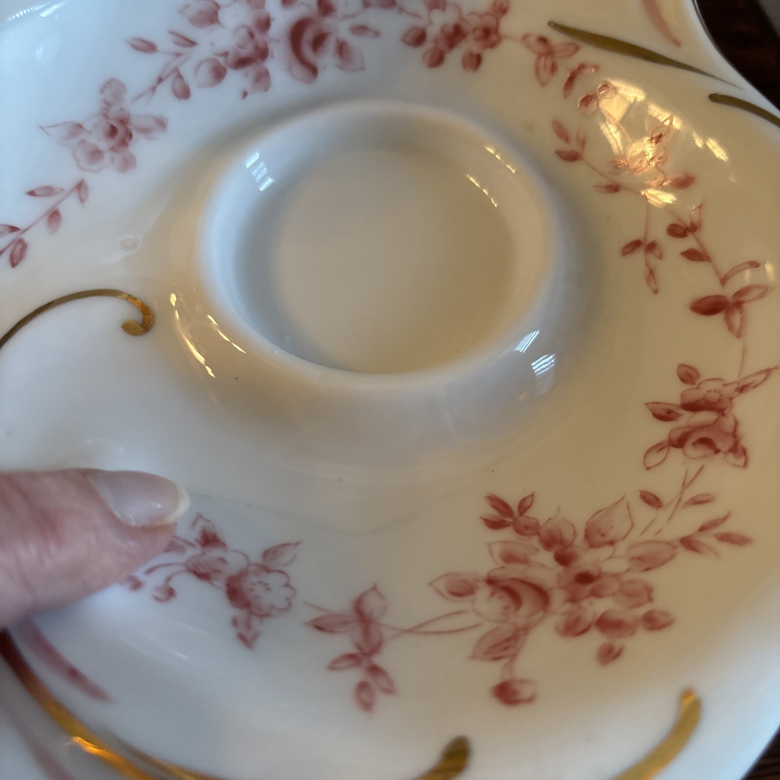 Porcelain 5 Piece Inkwell Dresser Set~Sandrea Japan G904~Chips & Cracks