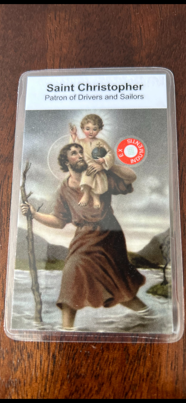 Saint Christopher  3rd Class Relic Card