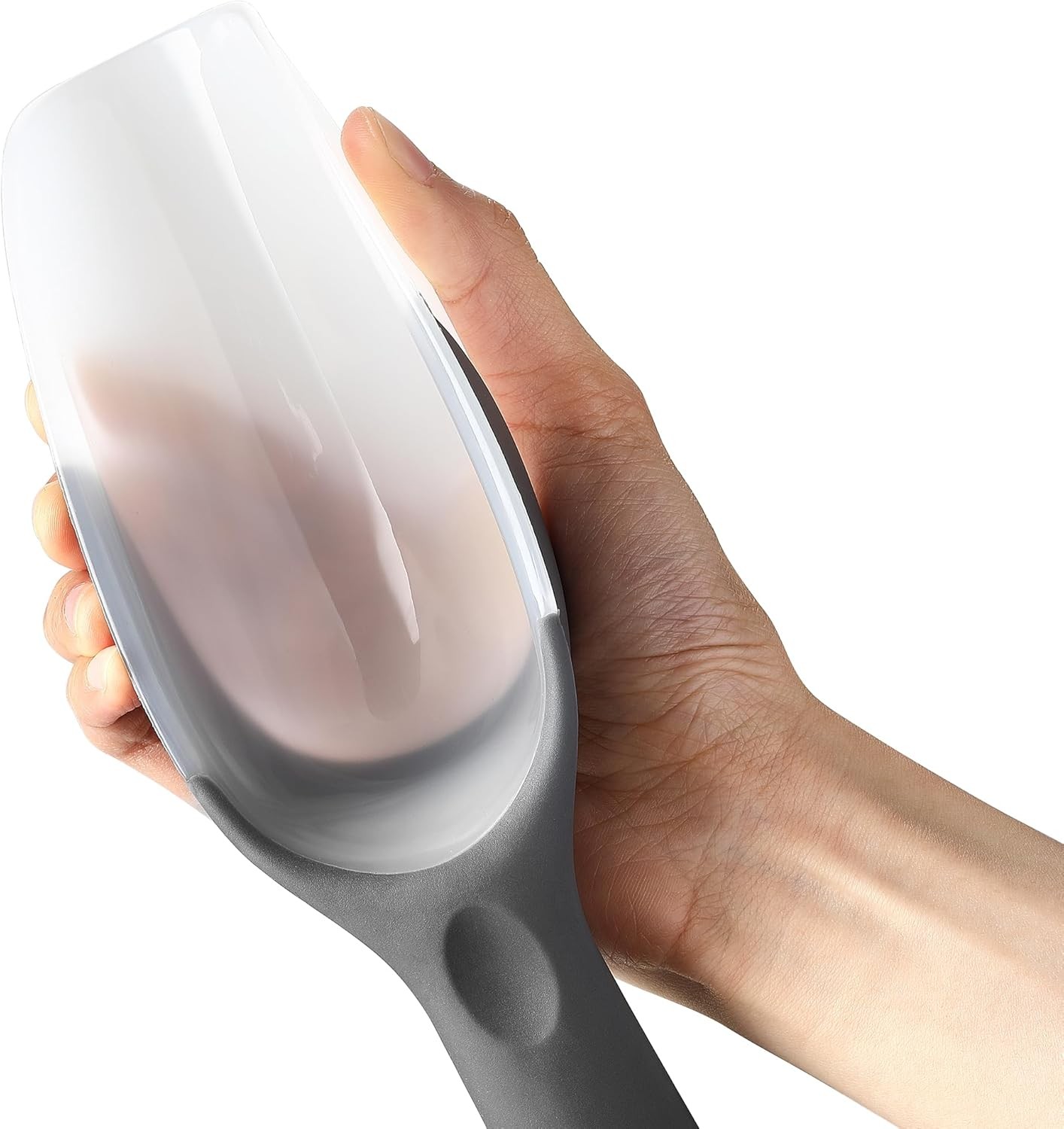 Spring Chef Gray Magnetic Ice Scoop for Freezer - Contoured Translucent