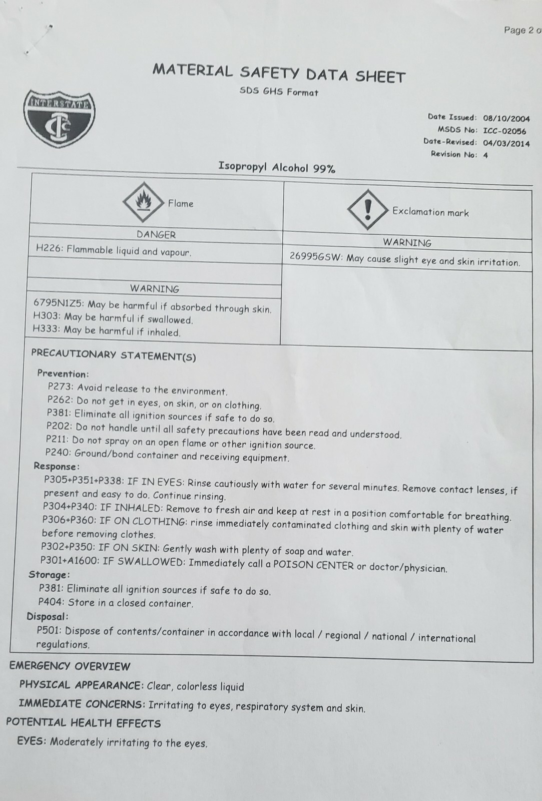 1 GALLON - PACKED IN 4 QTS- ISOPROPYL ALCOHOL 99% - NO IMPURITIES - MADE IN USA