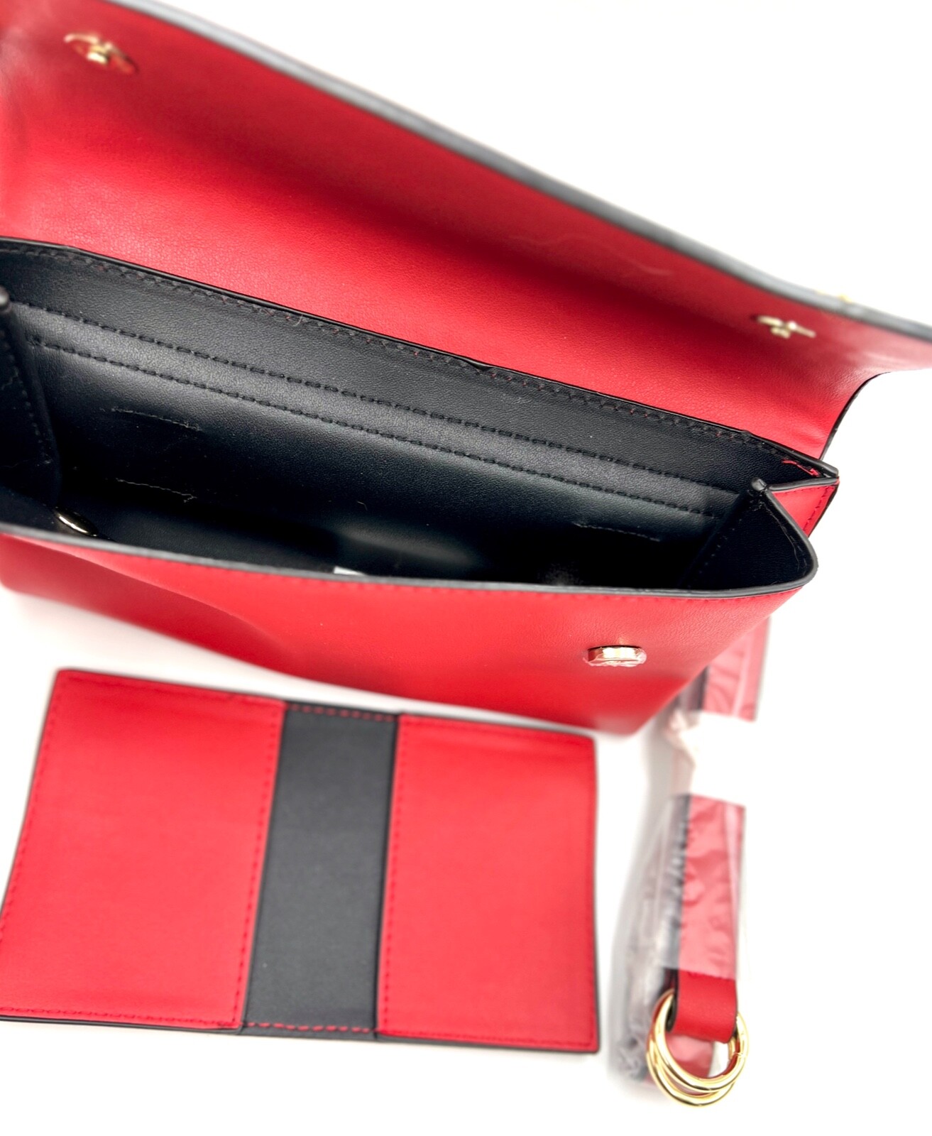 New! Estee Lauder Faux Leather Makeup Bag with Straps & Card Case