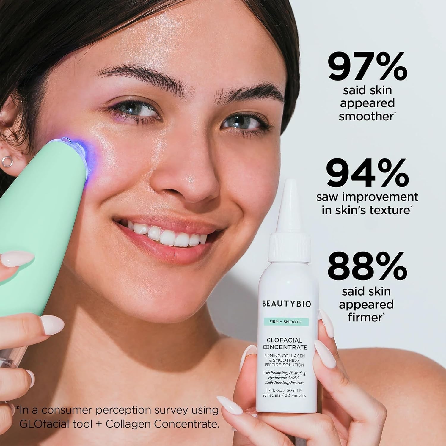 BeautyBio GLOfacial Hydro-Infusion Deep Pore Cleansing With Blue LED - Green -