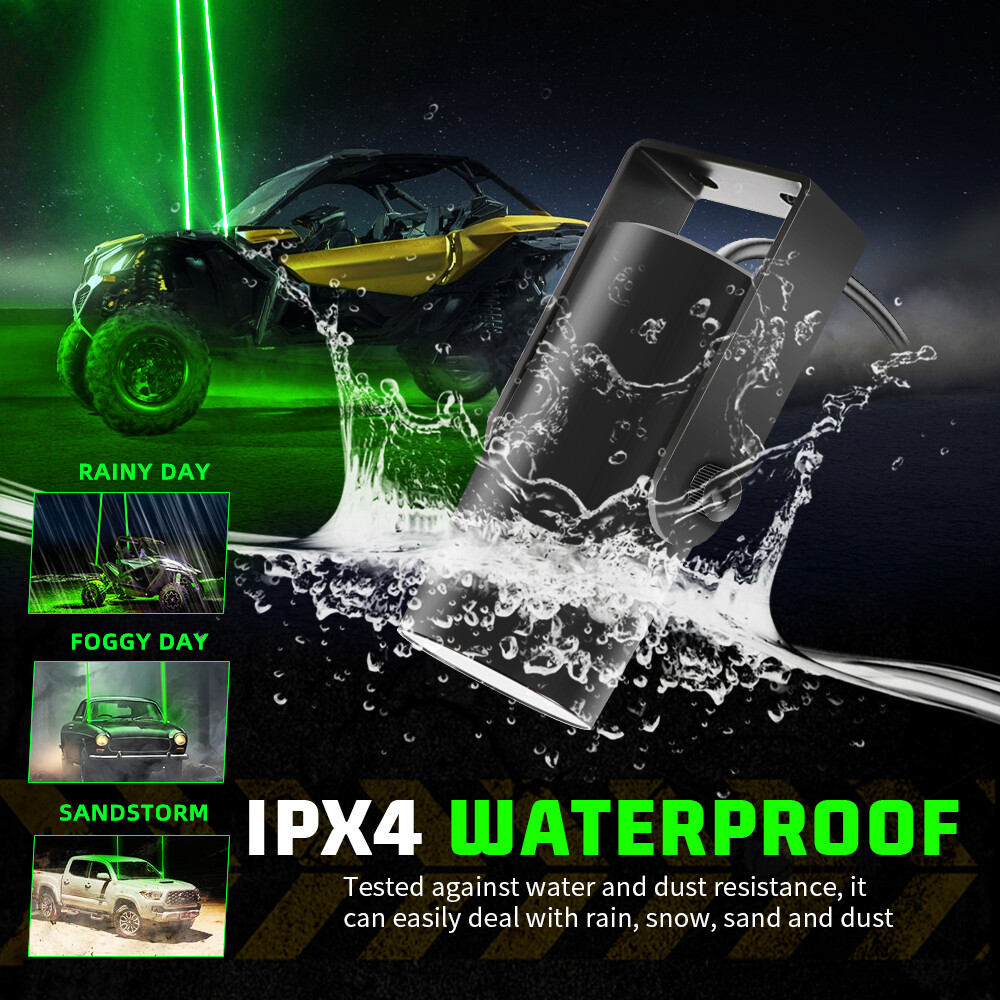 Laser RGB LED Whip Lights Whipless Antenna Remote For ATV UTV Can Am Polaris RZR