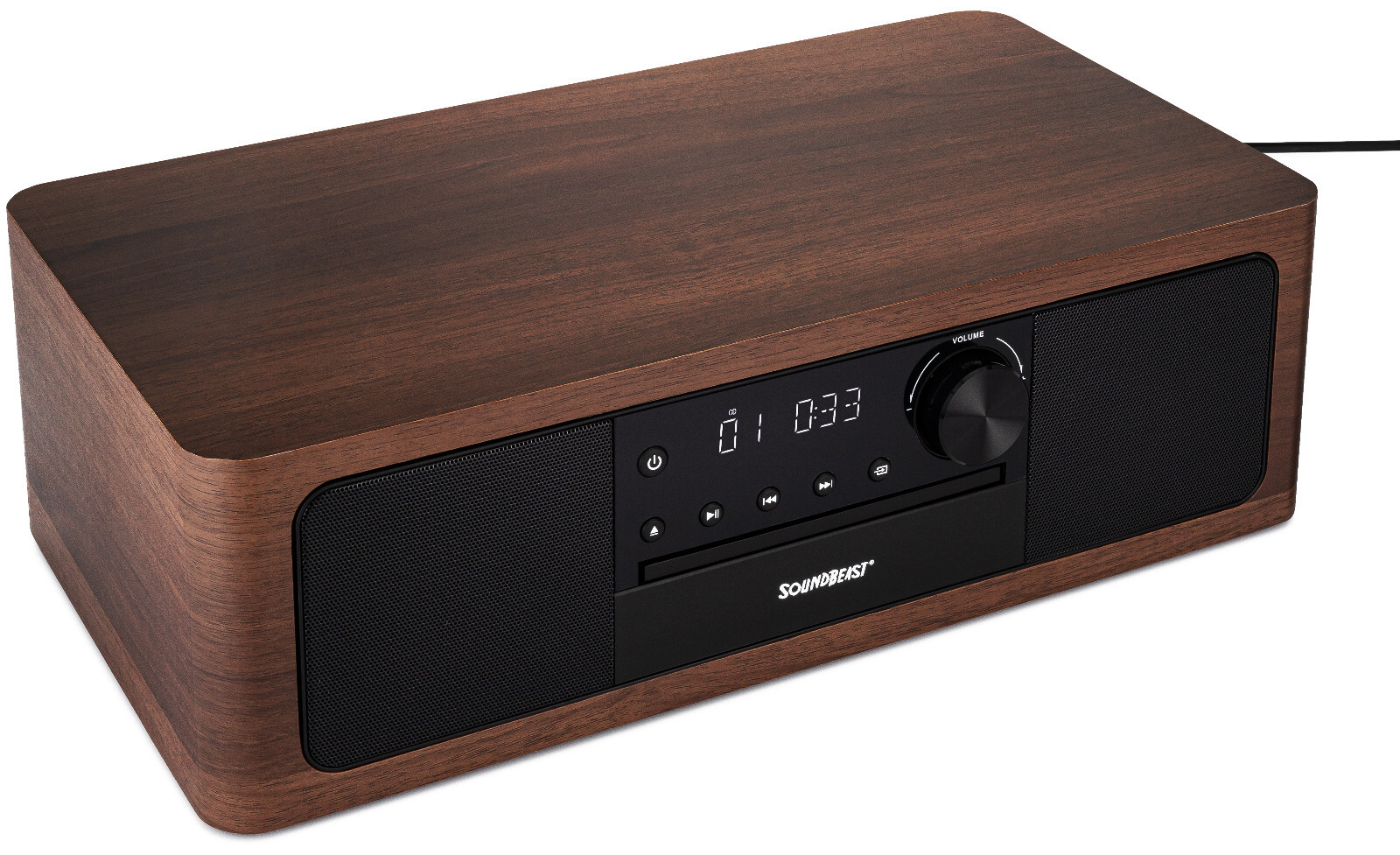 SoundBeast Stereo Shelf System CD Player, Bluetooth, FM Radio, USB Playback, Aux