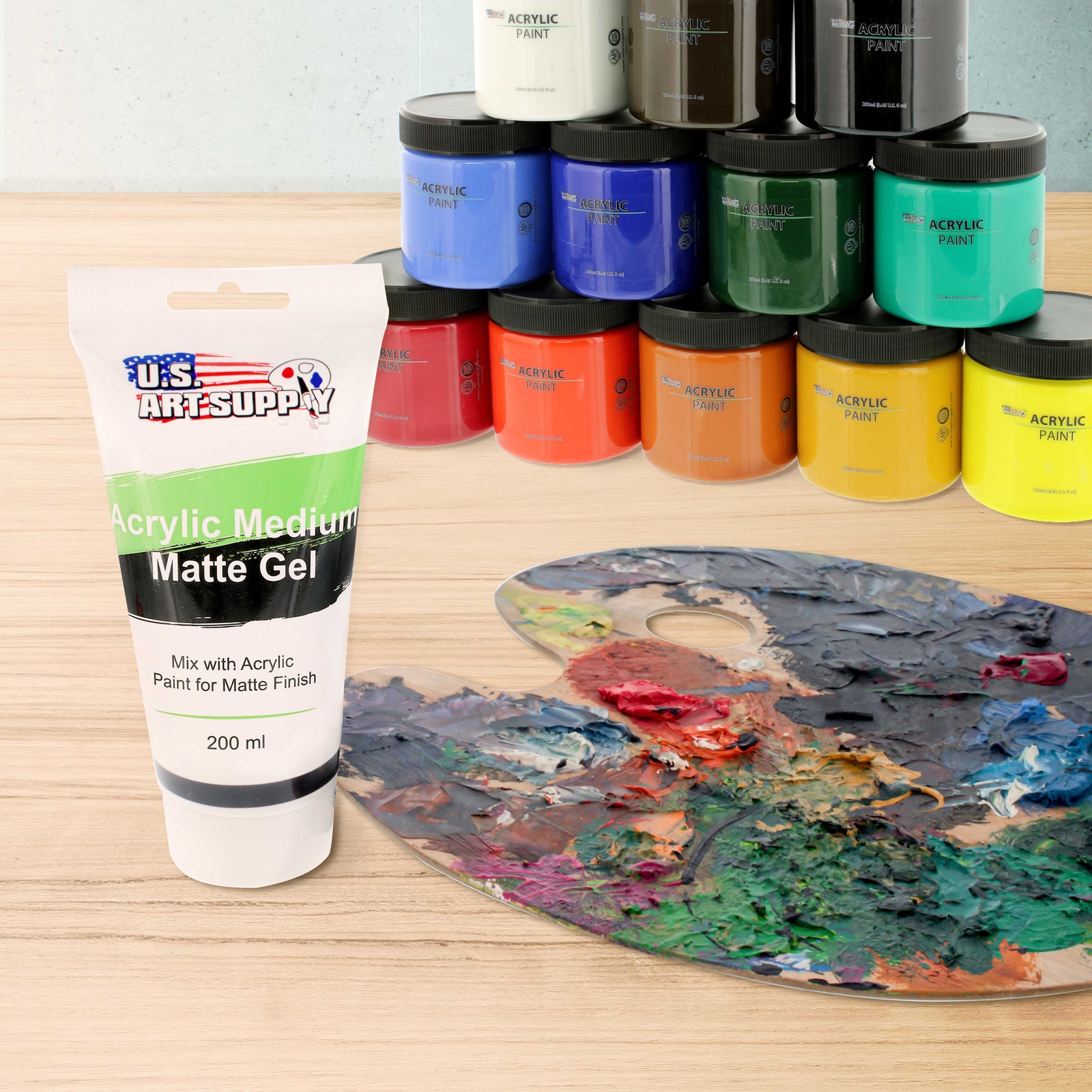 U.S. Art Supply Gel Medium Matte Acrylic Medium, 200ml Tube