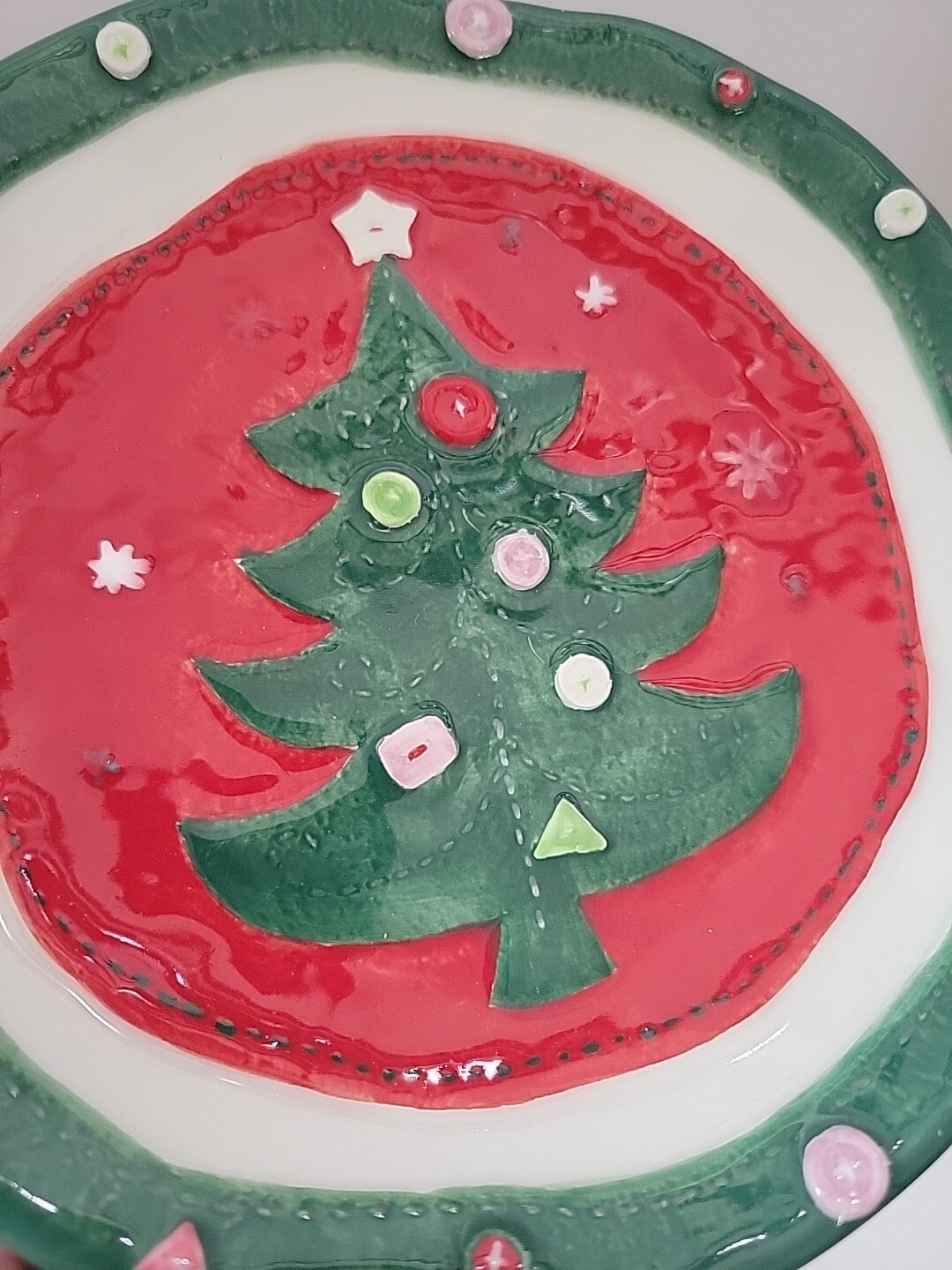 Dept 56 Ceramic Cookie Plate For Santa Christmas Tree Decor