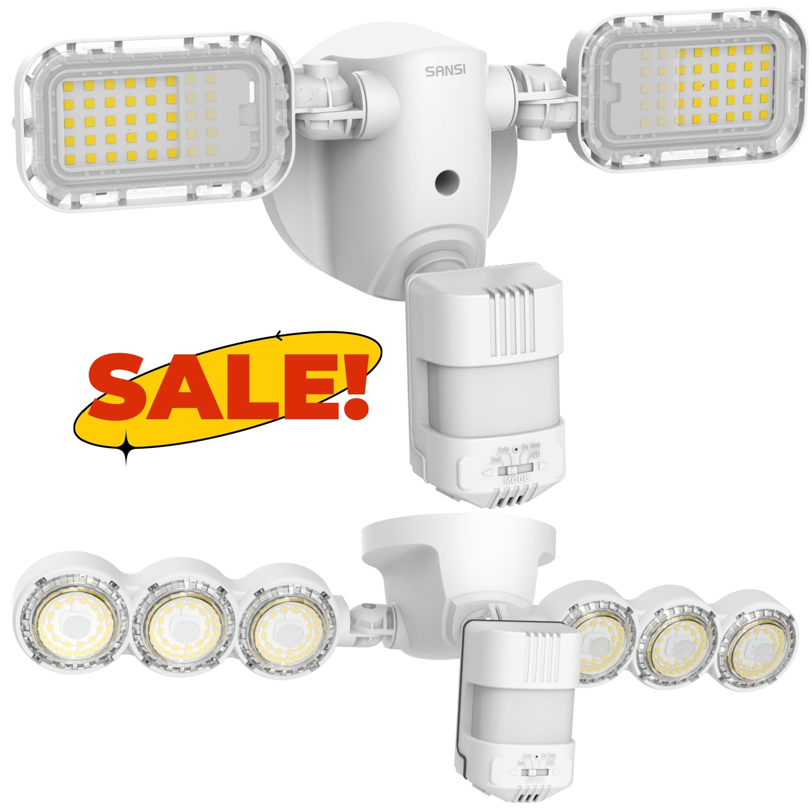 SANSI Motion Sensor Light Outdoor 10,000LM LED Security Wall Mounted Floodlight