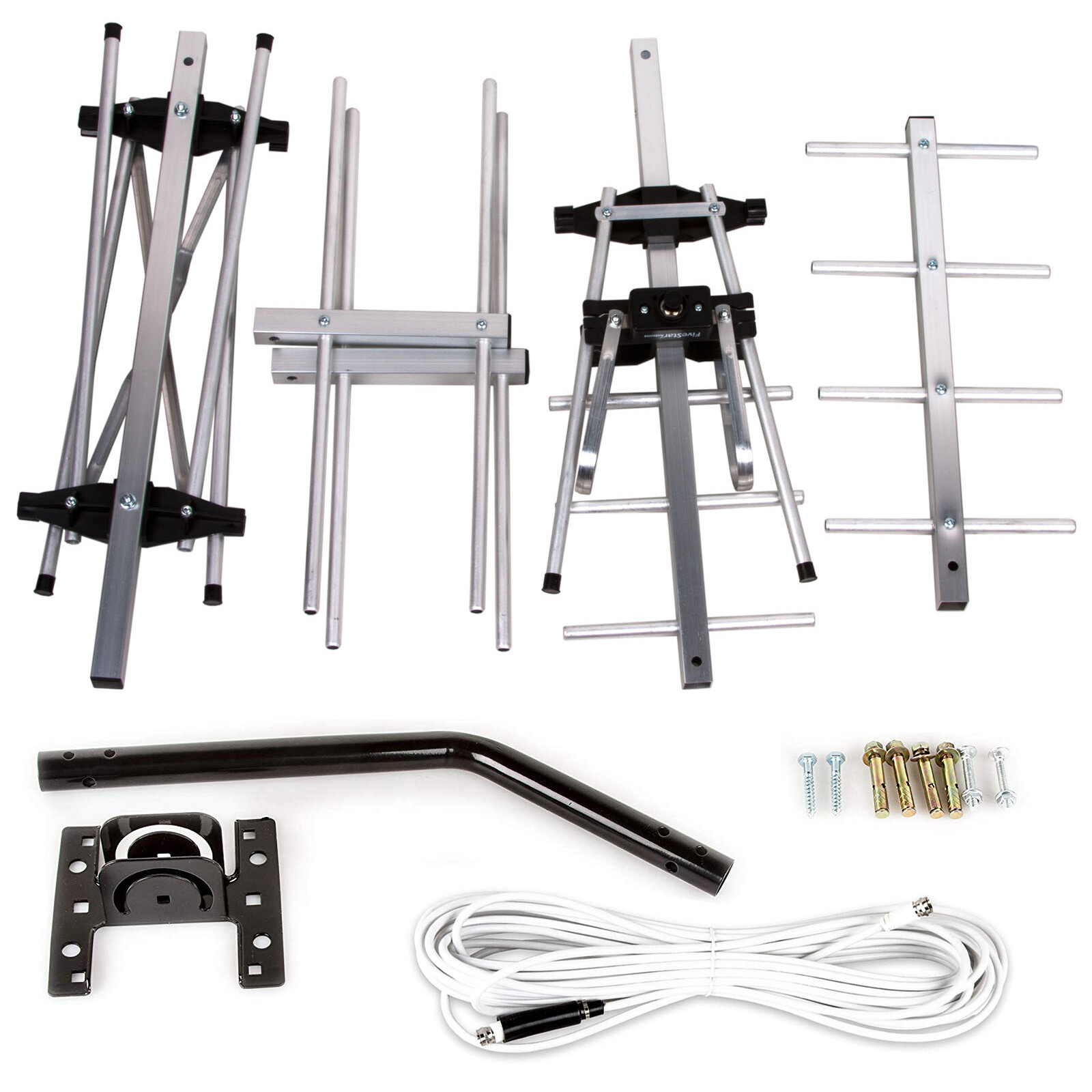 Five Star Yagi HD TV Antenna Outdoor Antenna VHF UHF TV Mounting Pole 40ft Cable