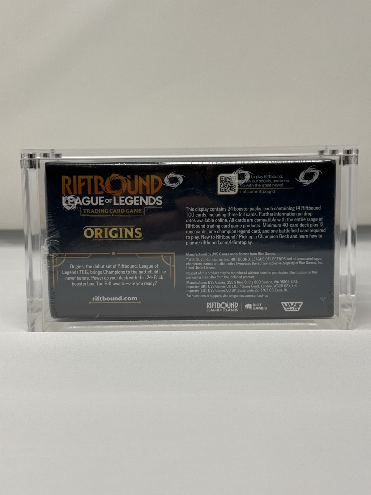 Riftbound Booster Box Acrylic Display Case With Magnetic Top UV-Resistant