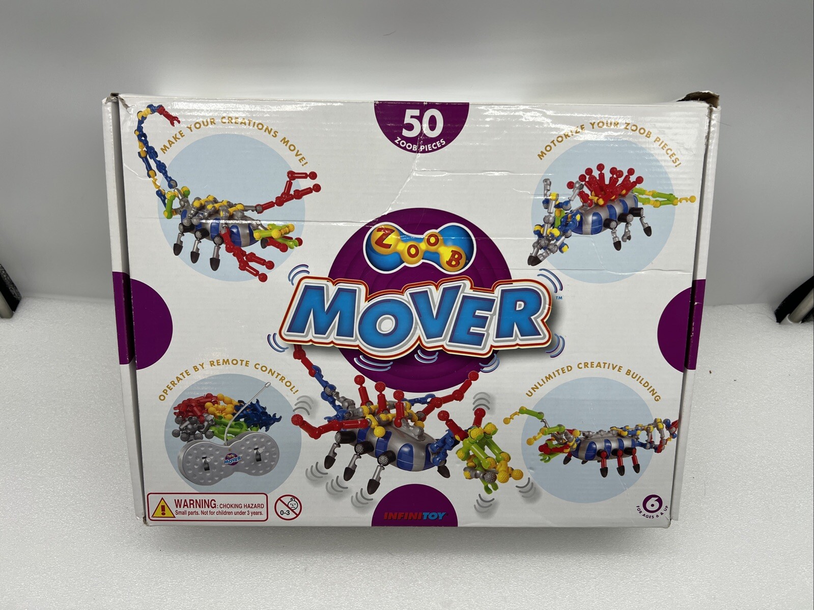 ZOOB MOVER Motorized Remote Control 40 piece 3D Creative Building Tested!