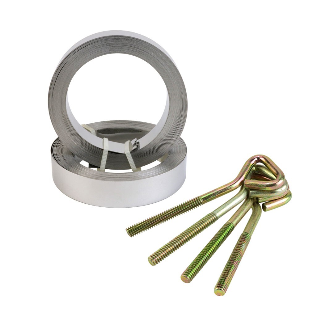 Chimney Antenna Mount Kit, Y-Type Brackets, 18ft Steel Straps, Bolts, & Clamps