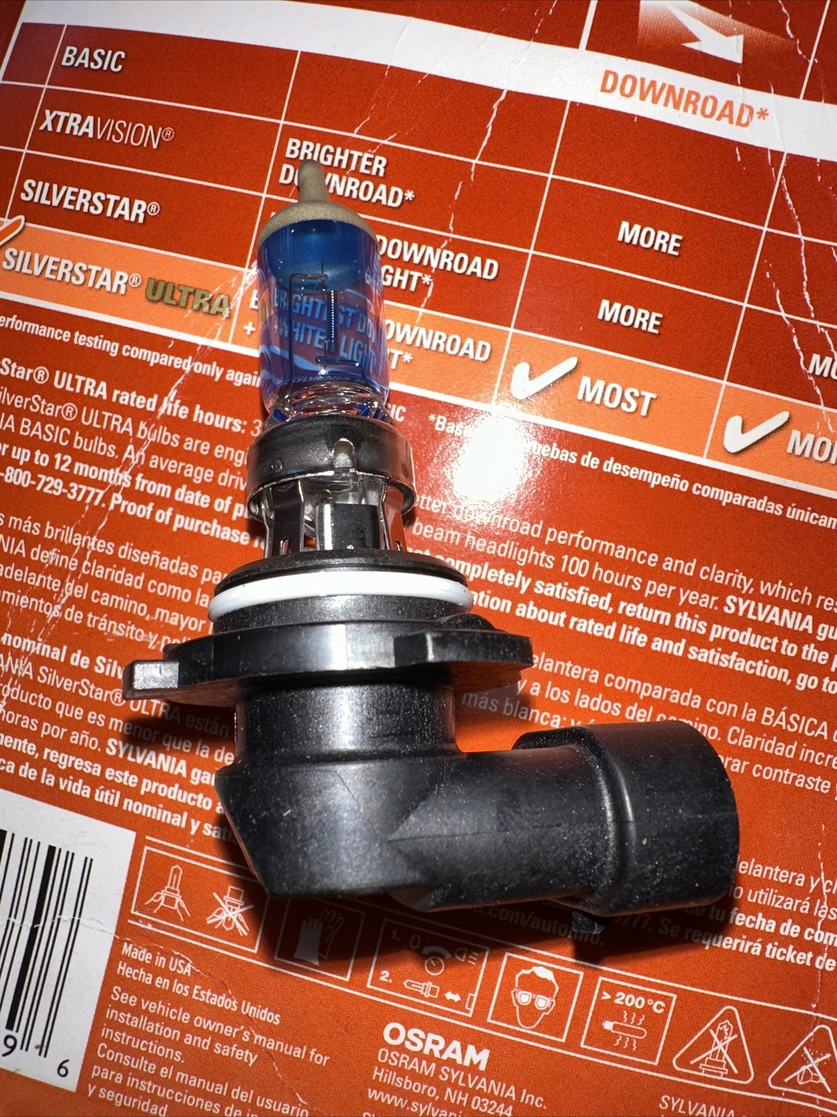 SYLVANIA 9006SU.BP2 9006 SilverStar Ultra Halogen Headlight Bulbs 2 Pack