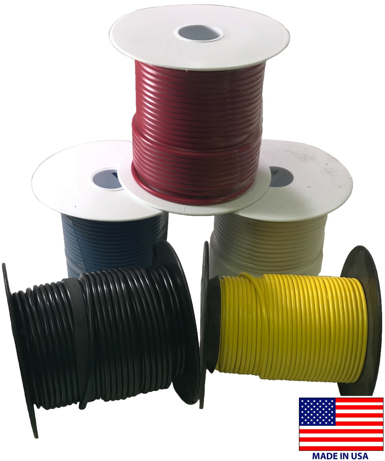 Electrical Primary Copper Wire 16 Gauge 25 100 & 500 FT Lot - 14 Colors - USA