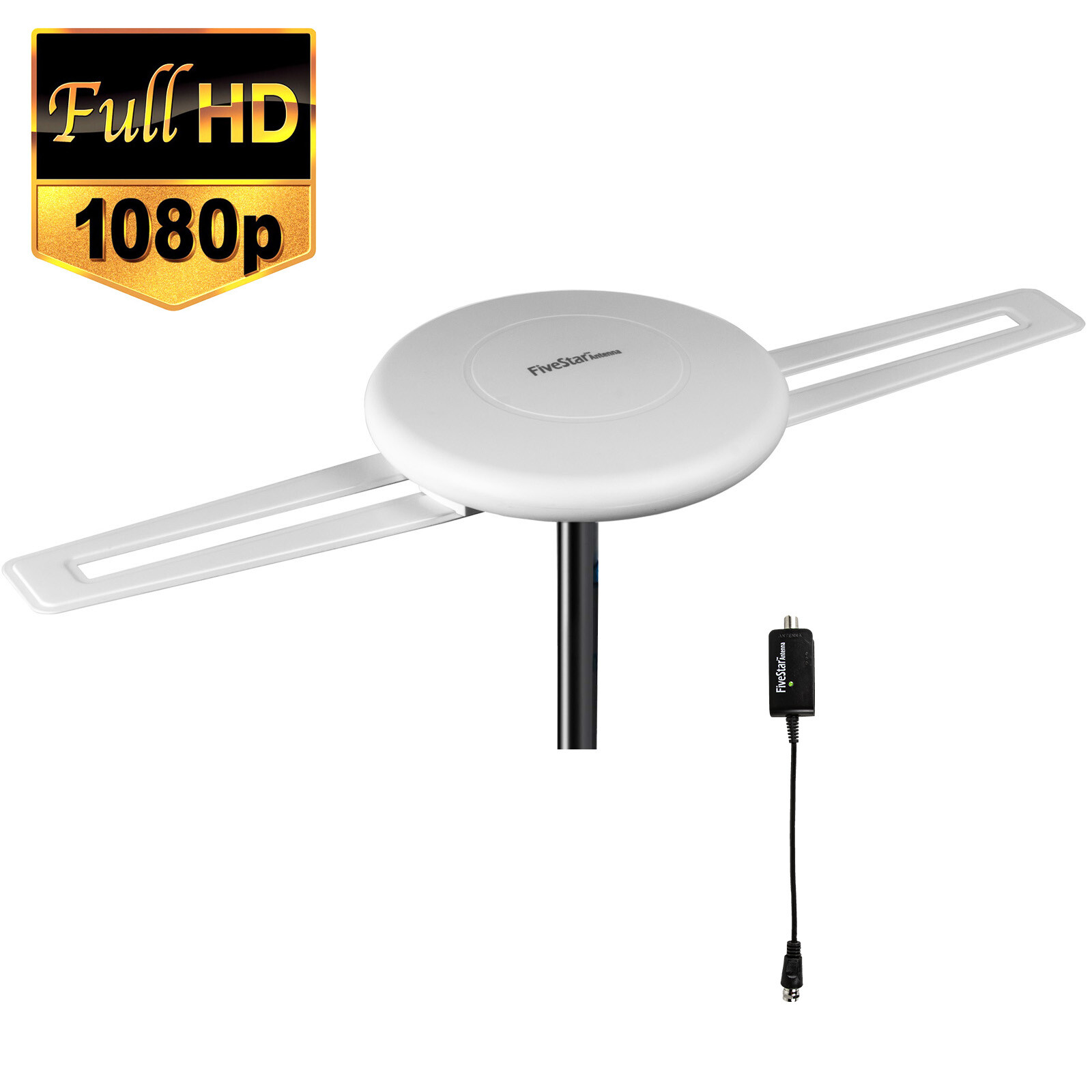 Omni-directional Digital Amplified Outdoor TV Antenna HD VHF 40ft Cable J-Pole