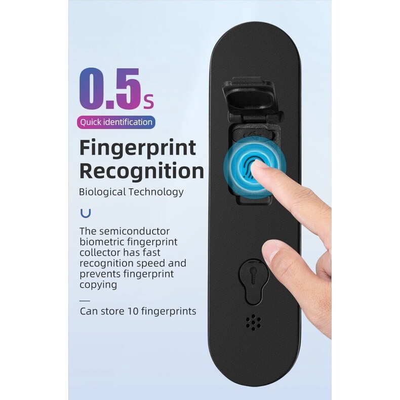 ROCKBROS Intelligent Lock Smart Fingerprint Lock U Shape Bluetooth Phone Control