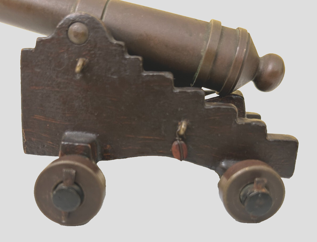Reproduction U.S. Garrison Cannon Cast Iron With Brass Barrel Exceptional Detail