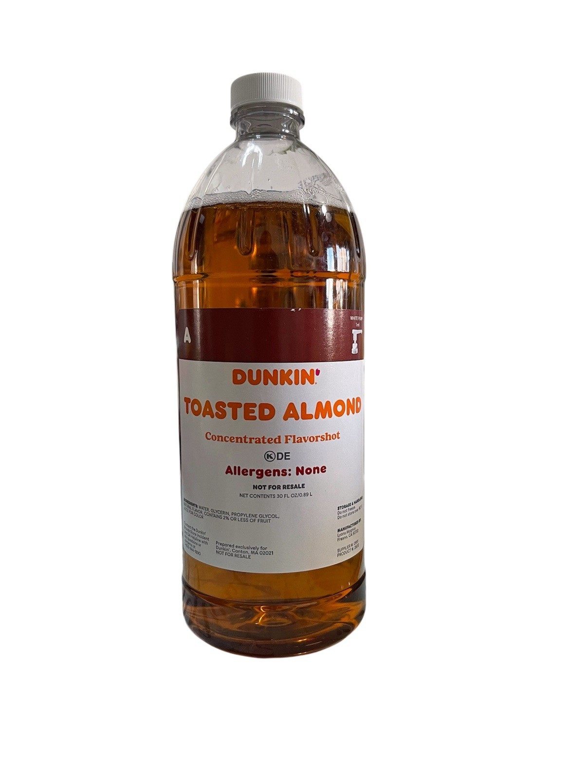 Dunkin Toasted Almond Concentrated Flavourshot With Pump 30 FL , Free Shipping