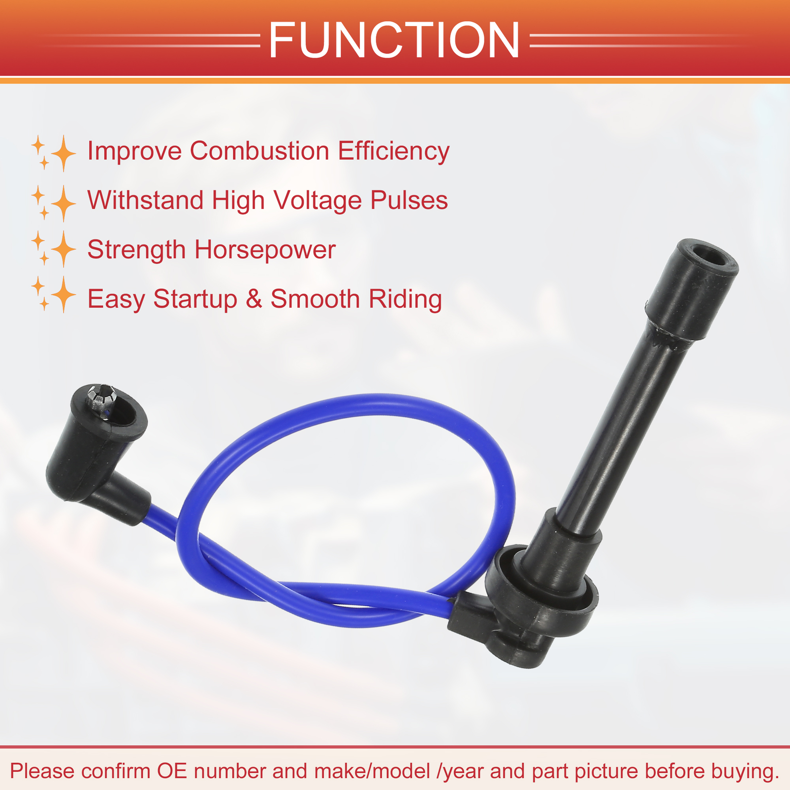 Pack of 4 Car 7mm Spark Plug Ignition Coil Wires fit for Honda Civic 1992-2000