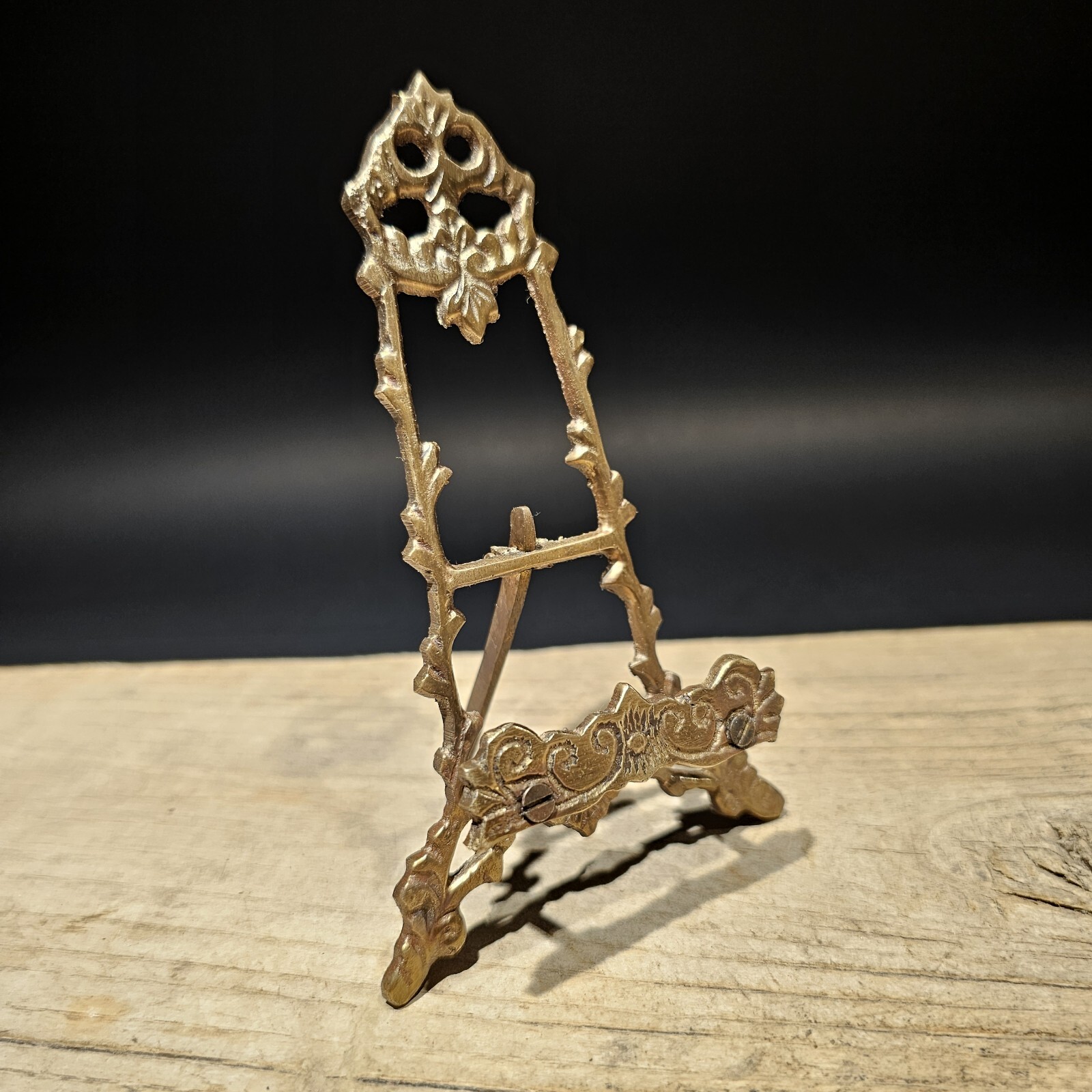 5" Vintage Antique Style Miniature Brass Desk Easel