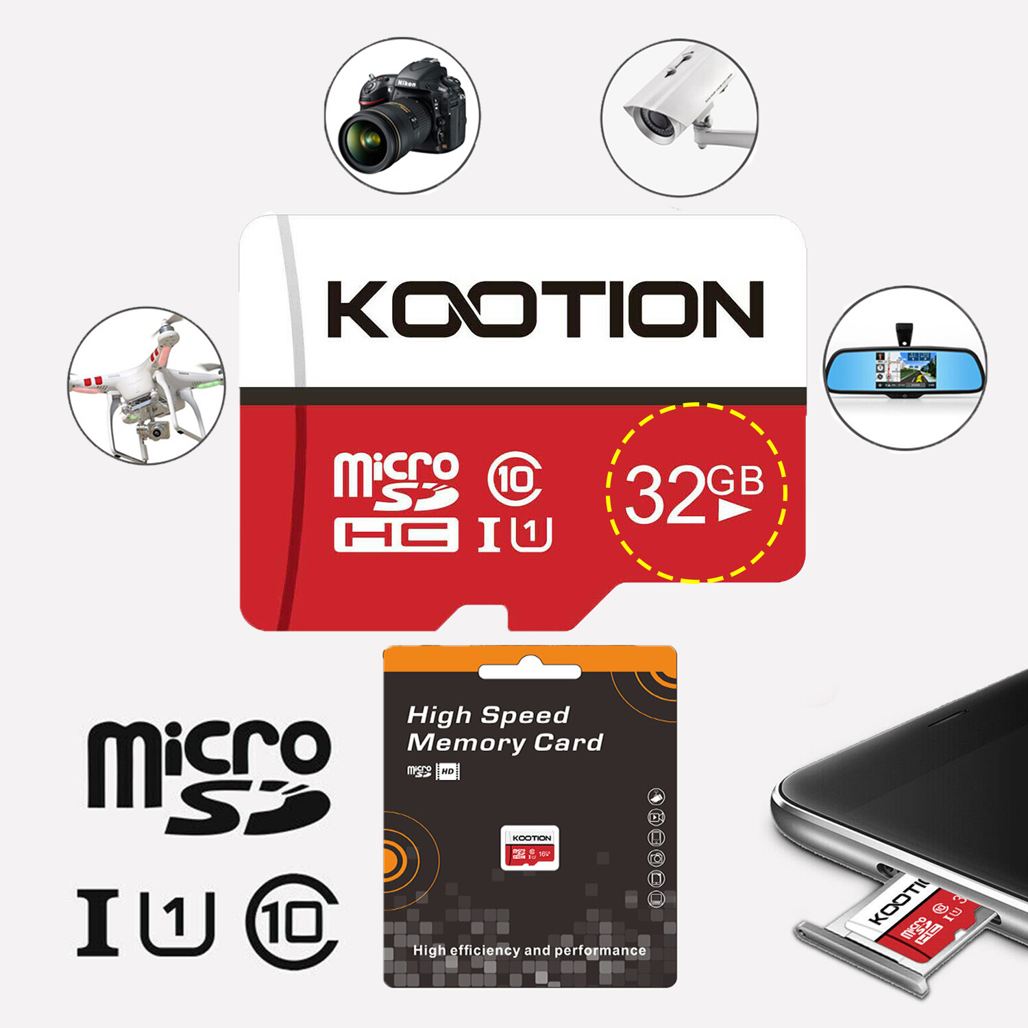 LOT 32GB Micro SD Card Memory Card SDHC Class10 TF Card For Camera